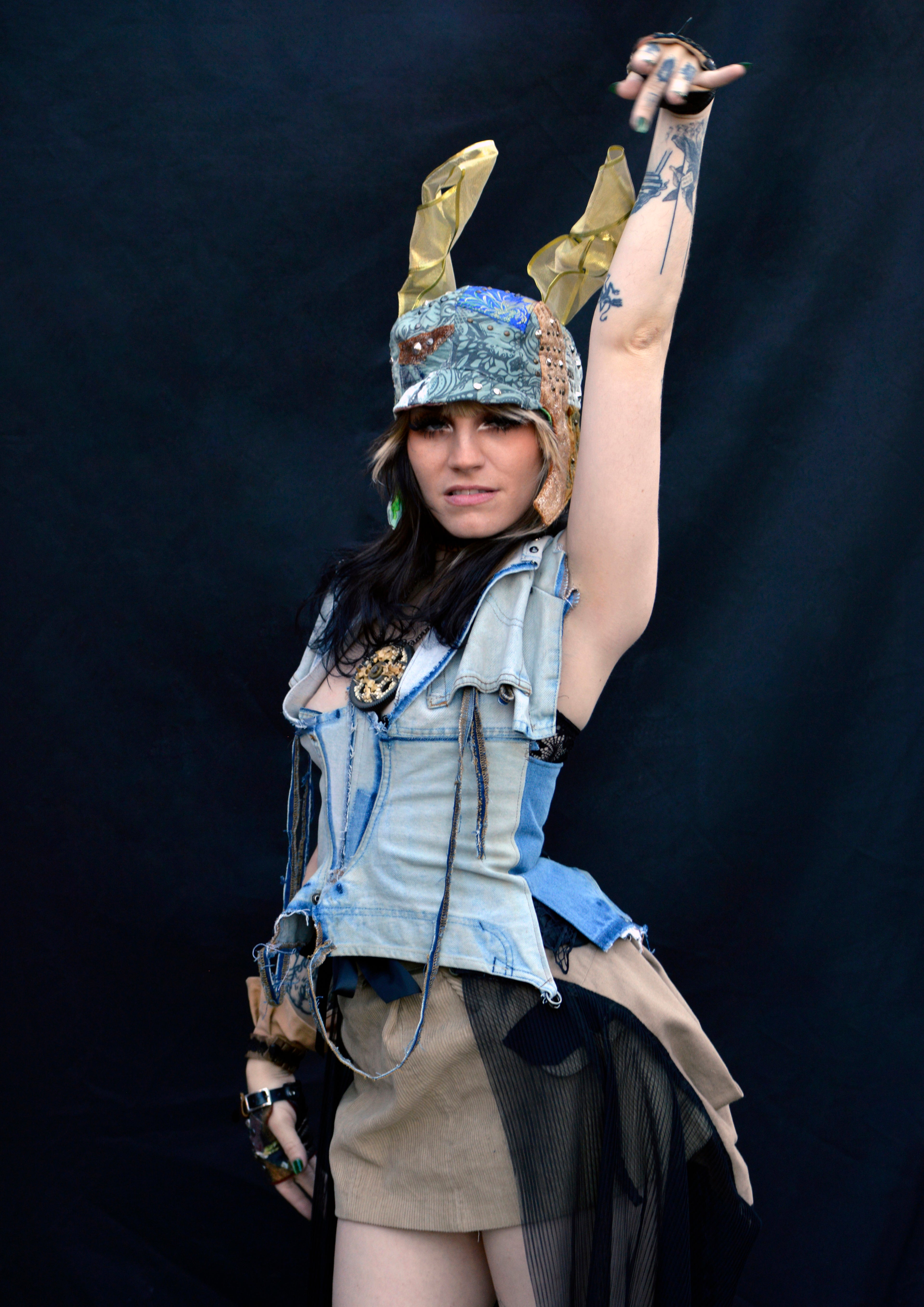 Postapocalyptic Modular Denim Corset Top