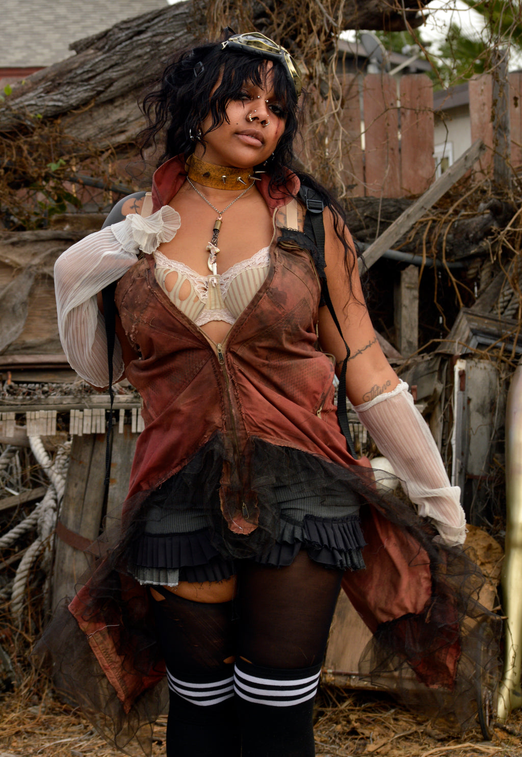 Postapocalyptic Asymmetrical Adjustable Dress