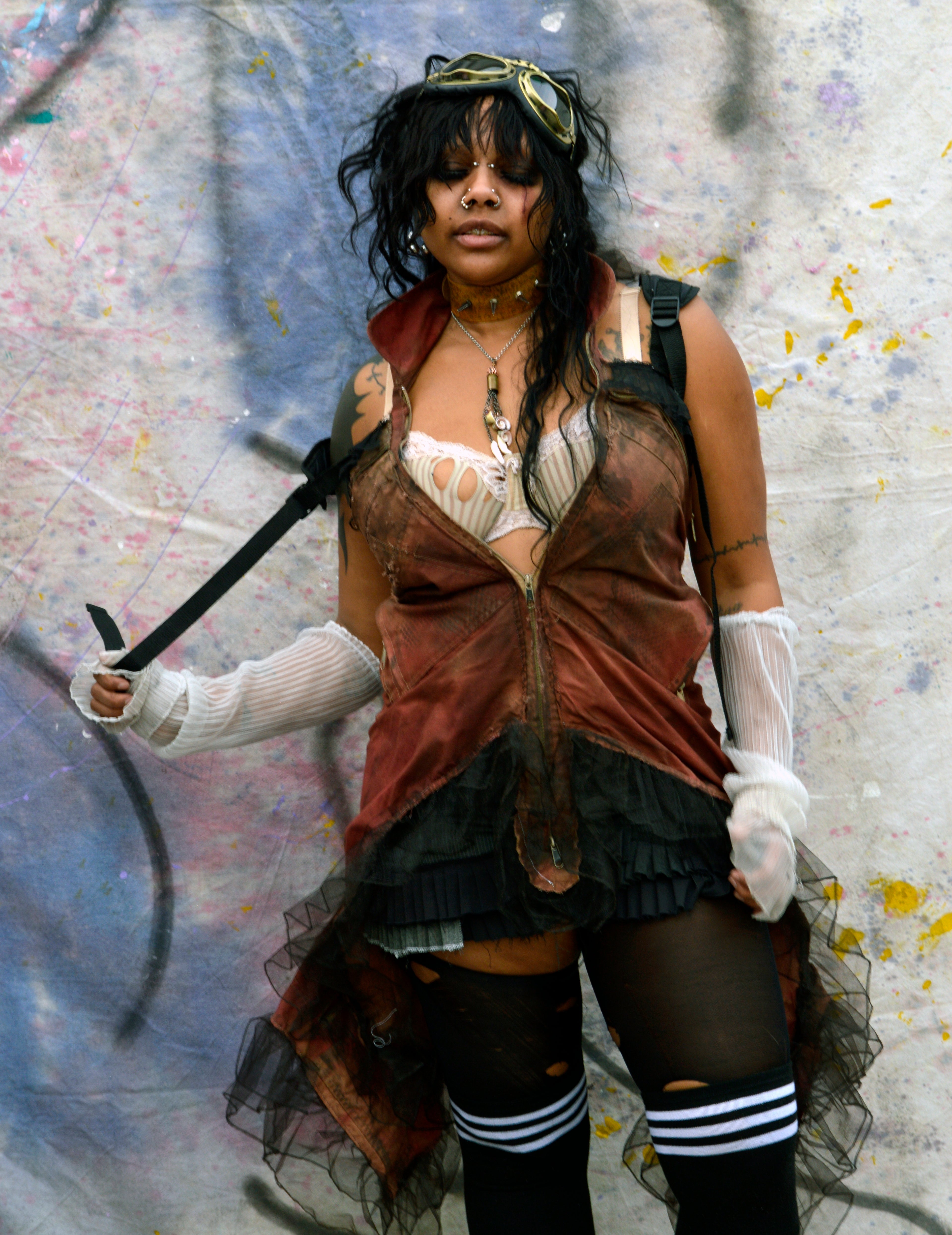 Postapocalyptic Asymmetrical Adjustable Dress