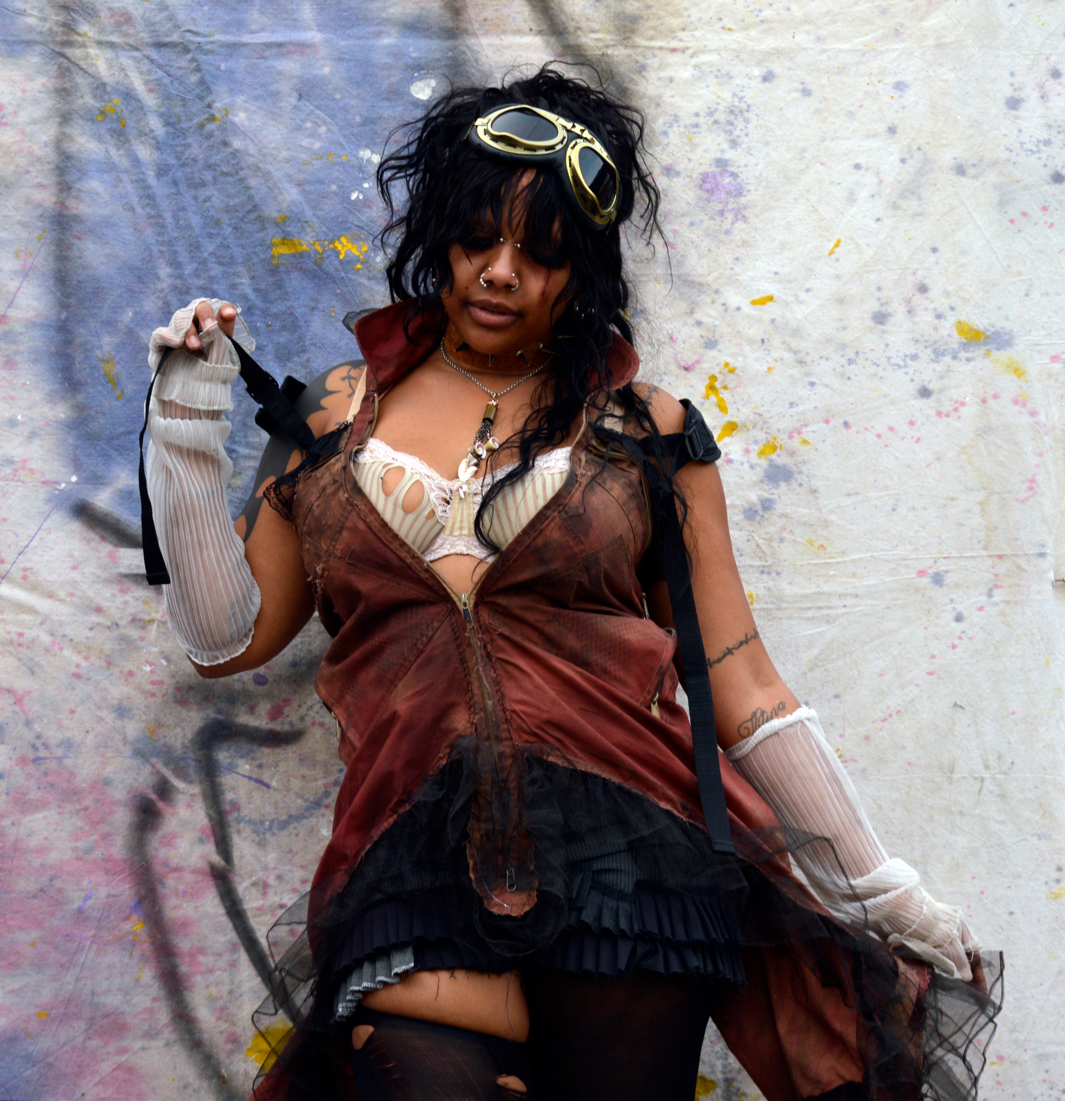 Postapocalyptic Asymmetrical Adjustable Dress