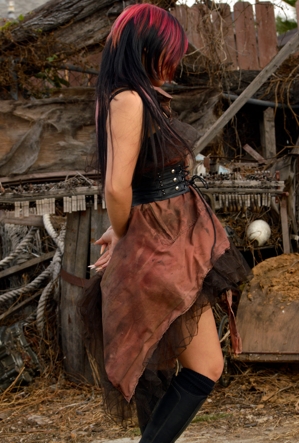 Postapocalyptic Asymmetrical Adjustable Dress