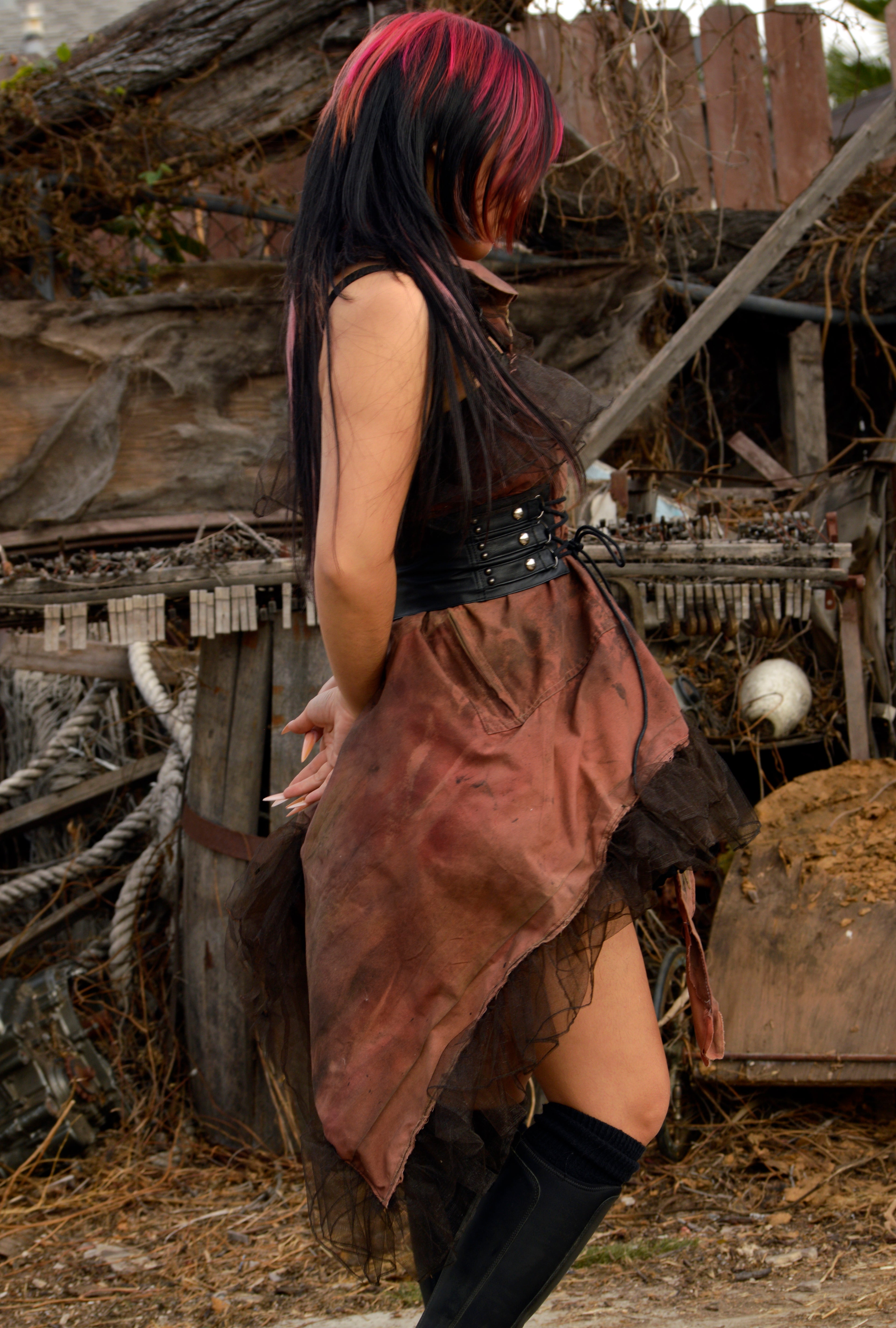 Postapocalyptic Asymmetrical Adjustable Dress