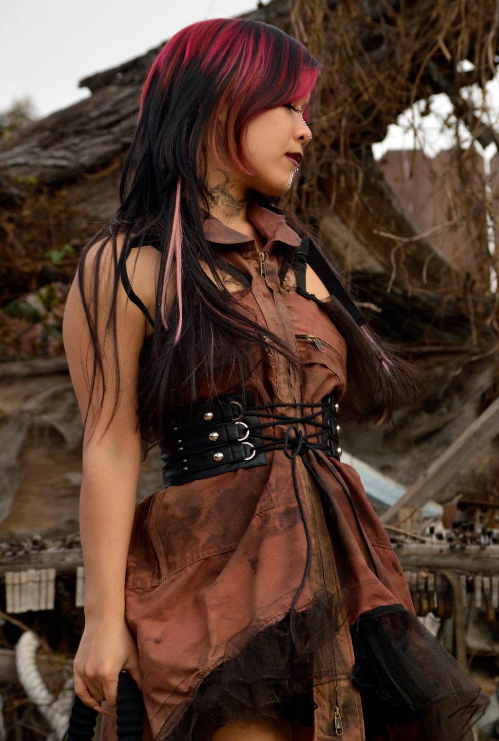 Postapocalyptic Asymmetrical Adjustable Dress