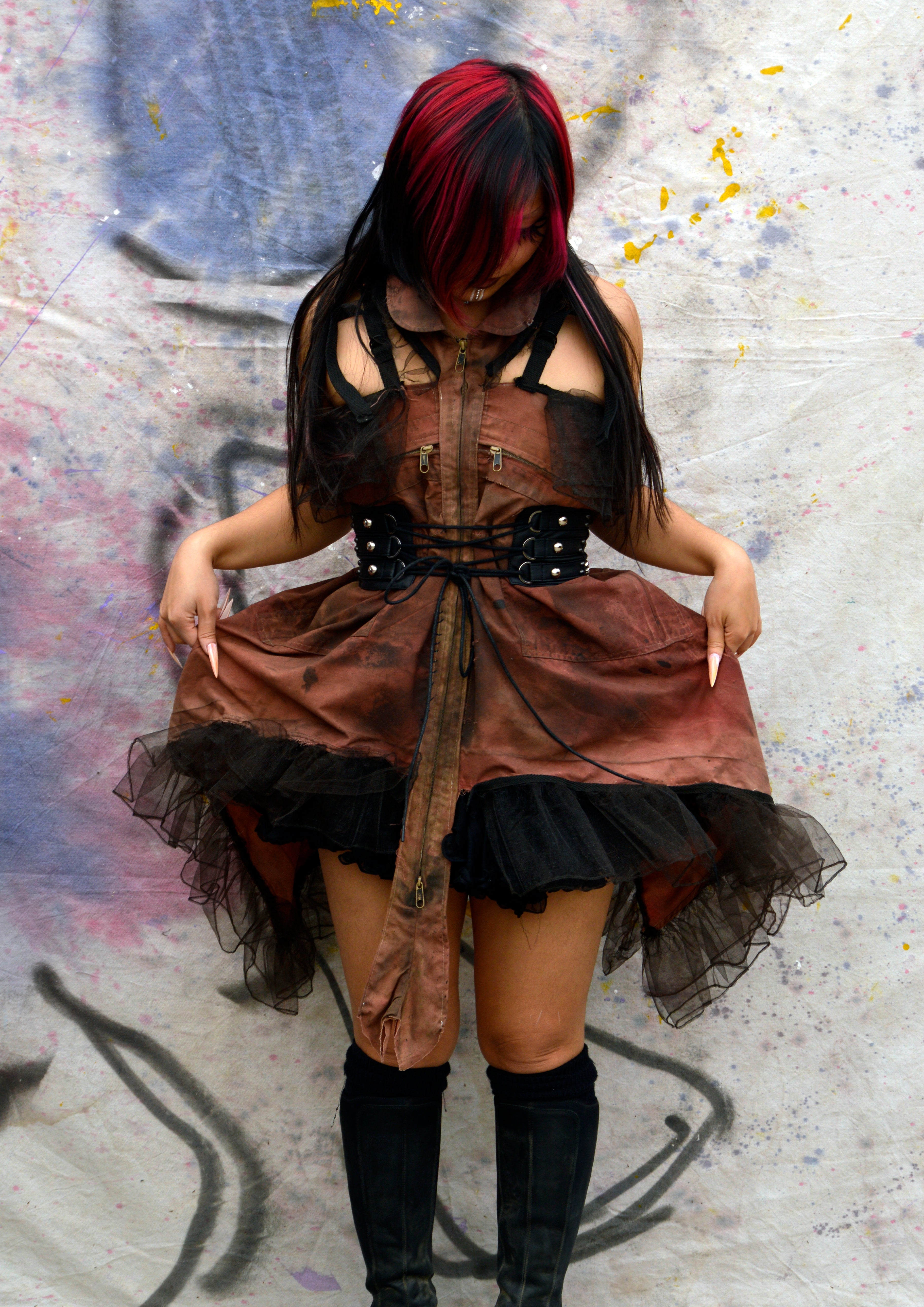 Postapocalyptic Asymmetrical Adjustable Dress