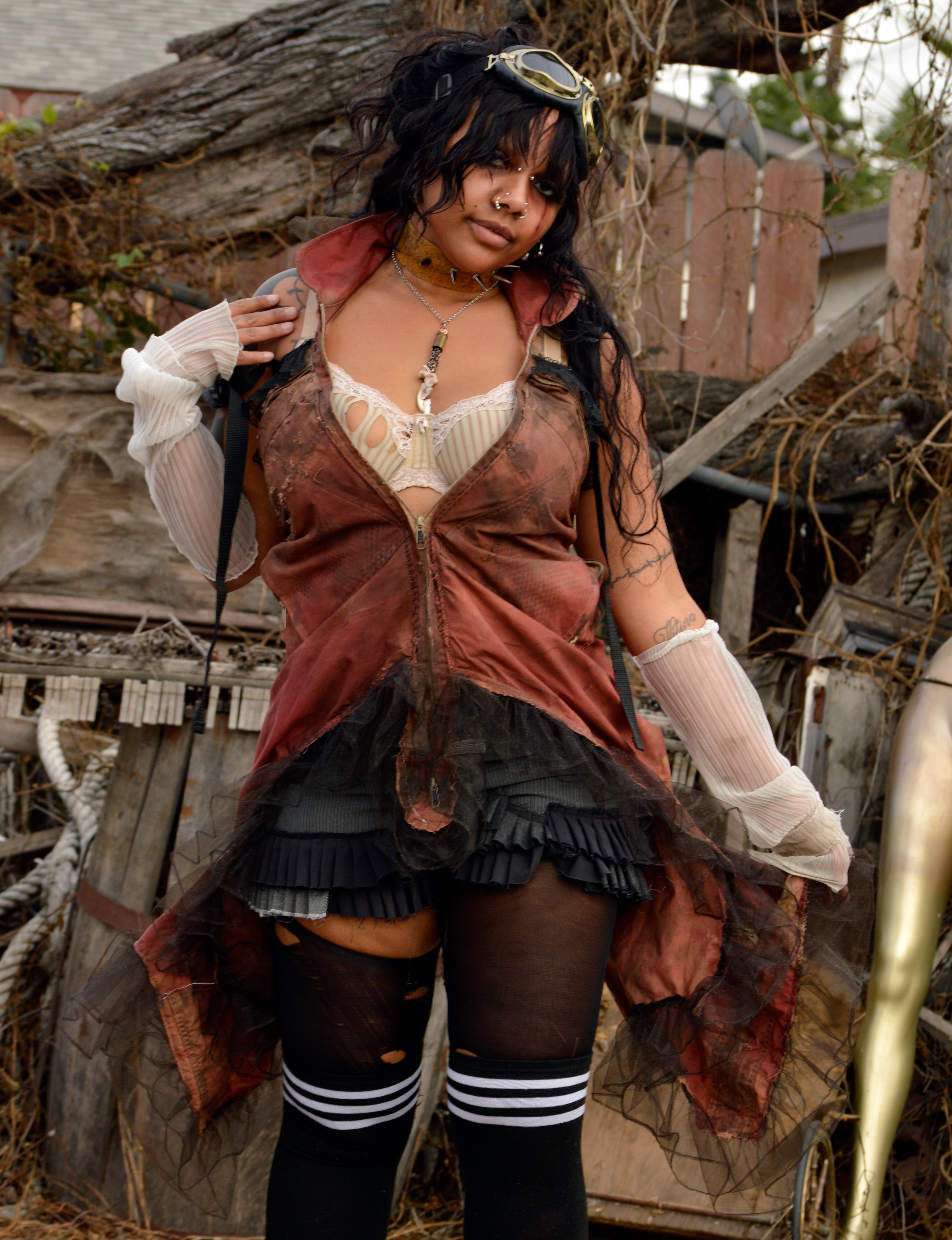 Postapocalyptic Asymmetrical Adjustable Dress