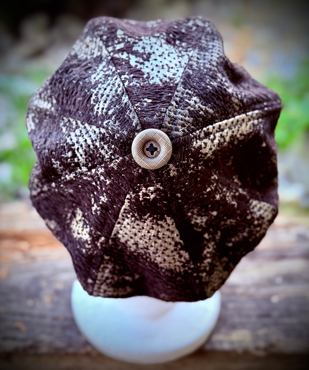 Black and Silver Beret Hat XS