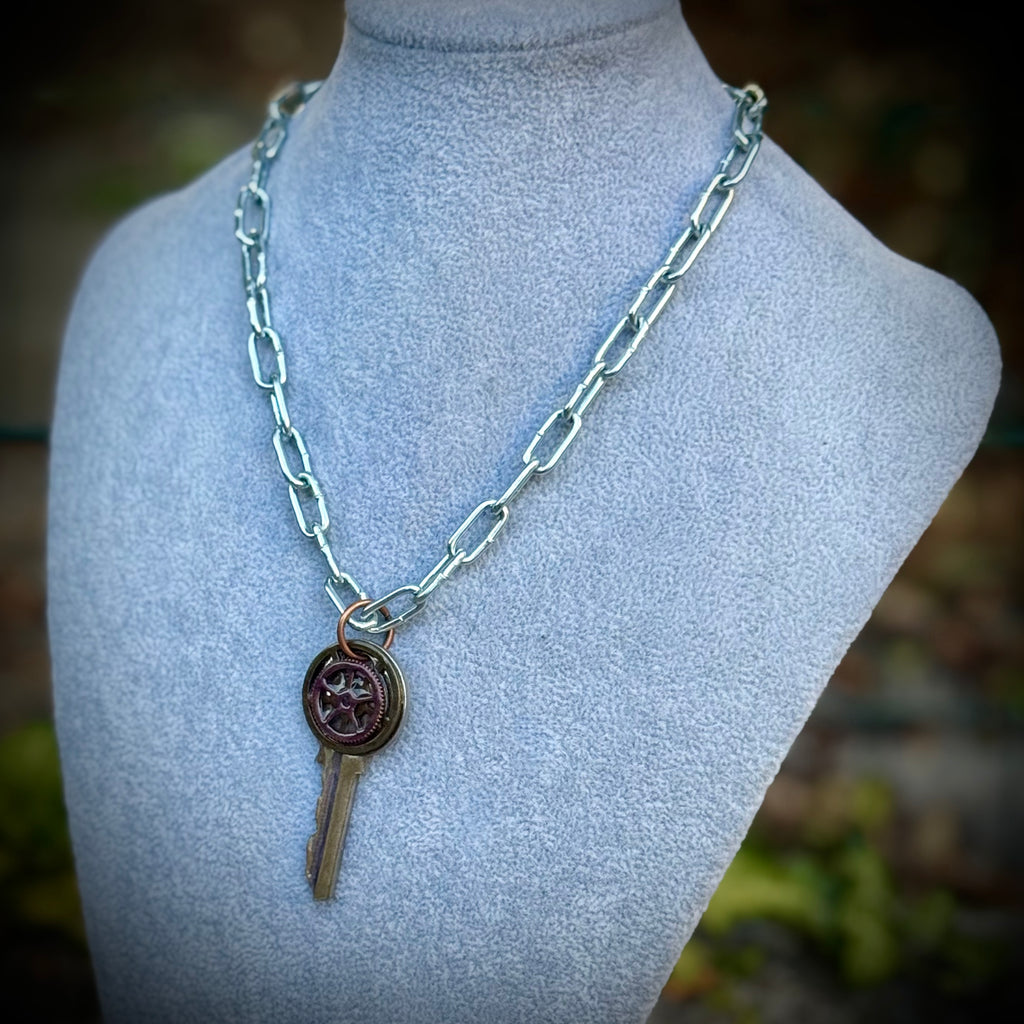 Gender-Neutral Steampunk Key Necklace