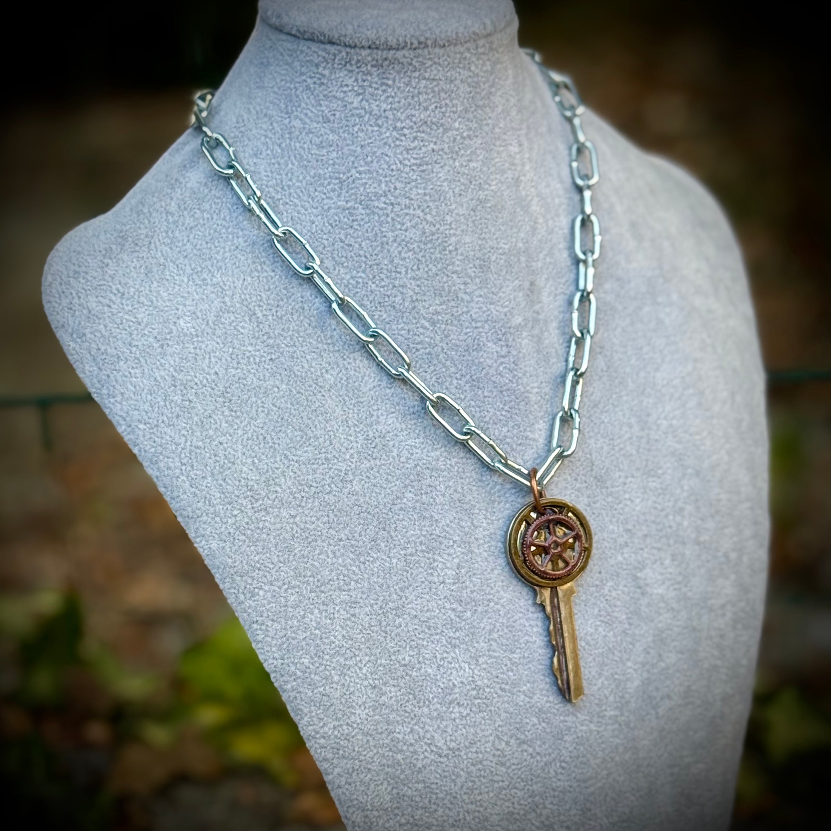 Gender-Neutral Steampunk Key Necklace