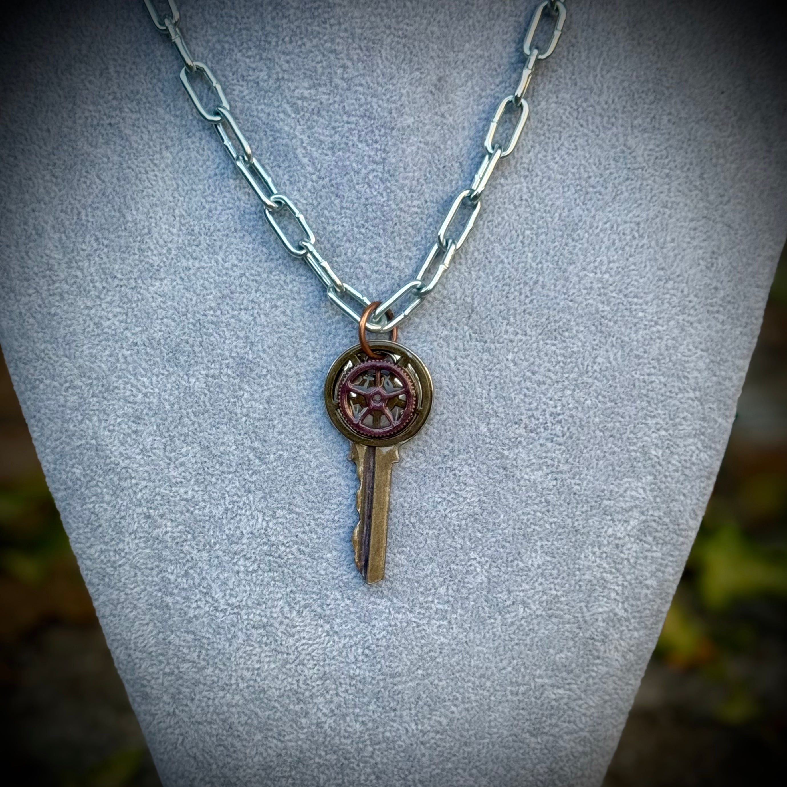 Gender-Neutral Steampunk Key Necklace