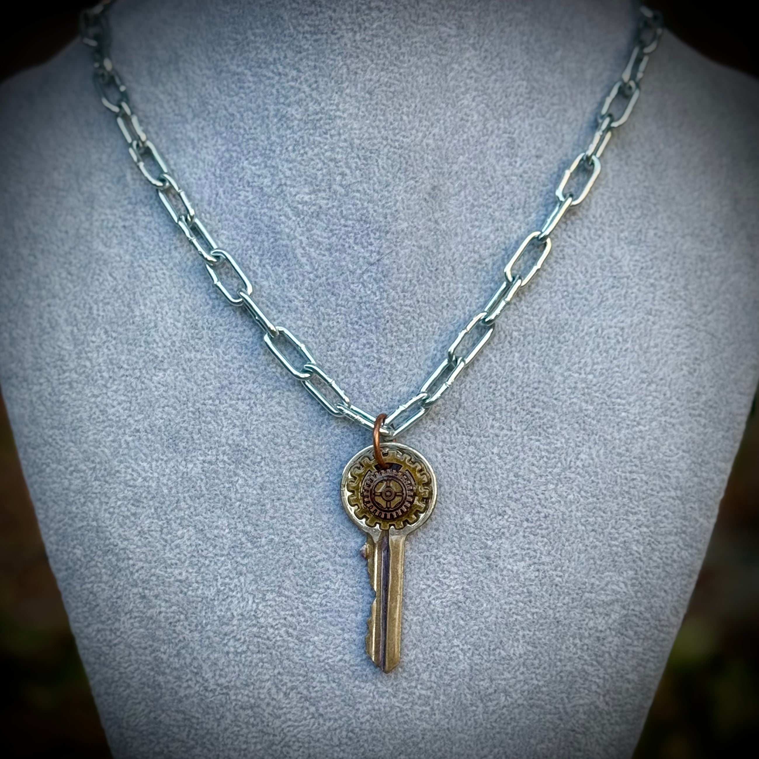 Gender-Neutral Steampunk Key Necklace