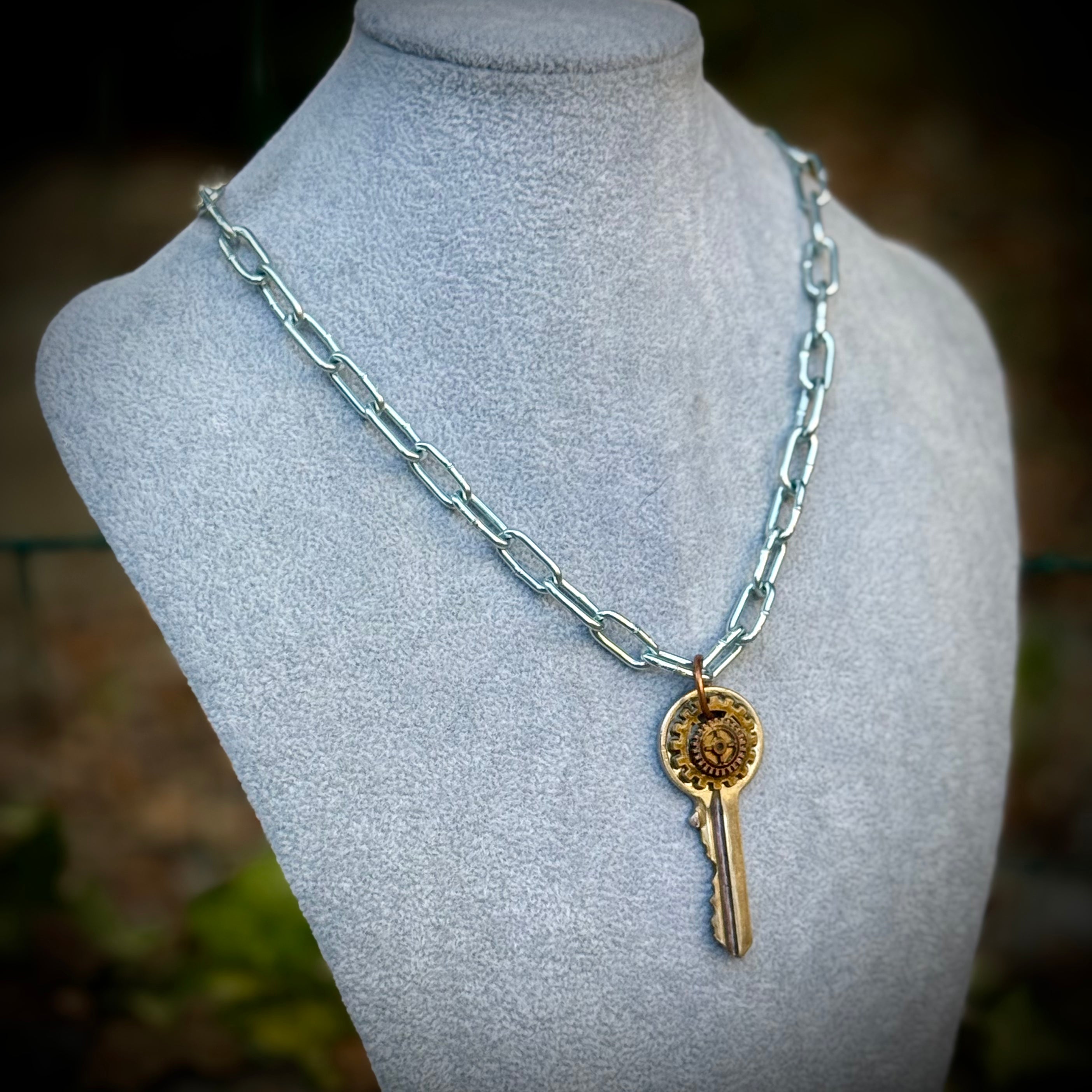 Gender-Neutral Steampunk Key Necklace