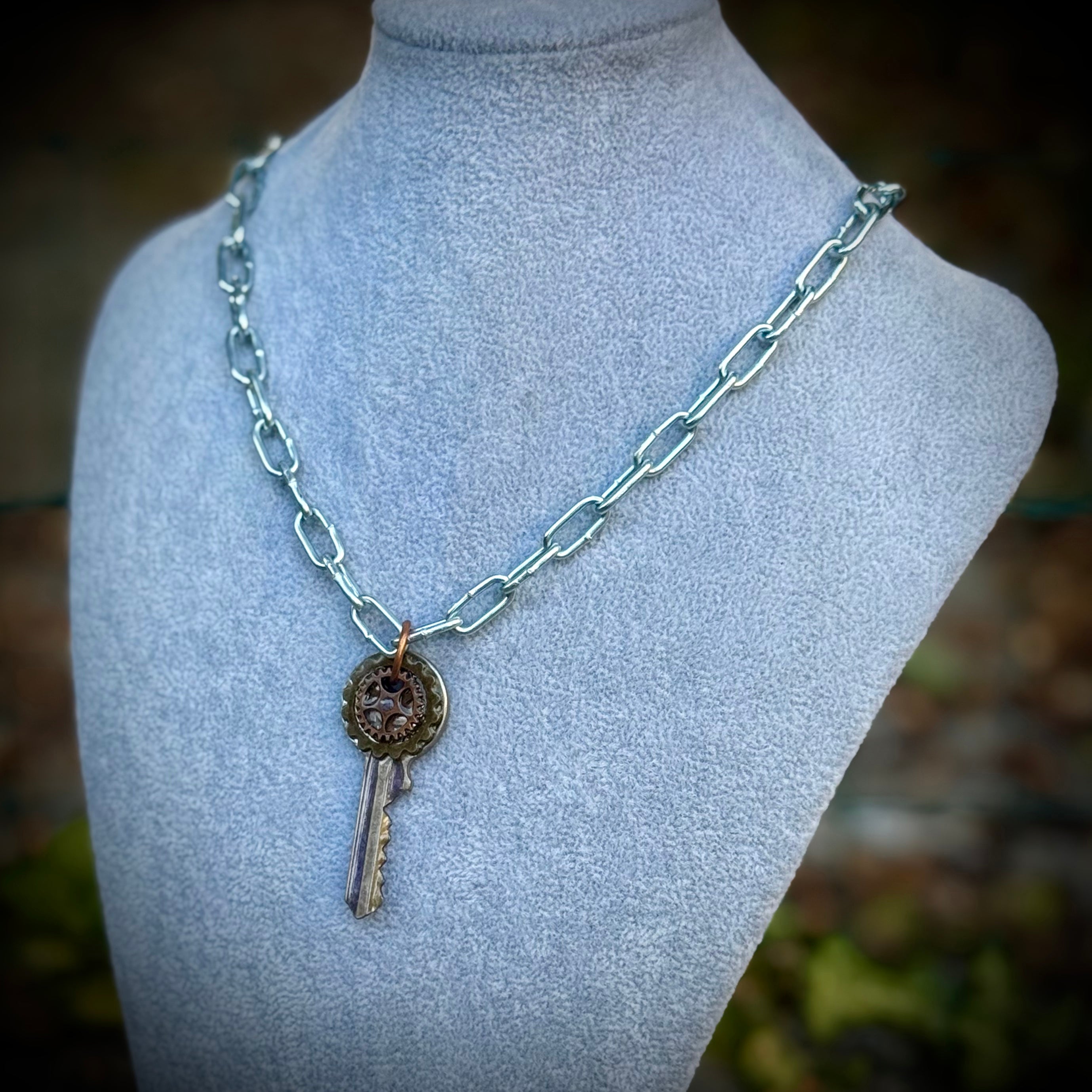 Gender-Neutral Steampunk Key Necklace
