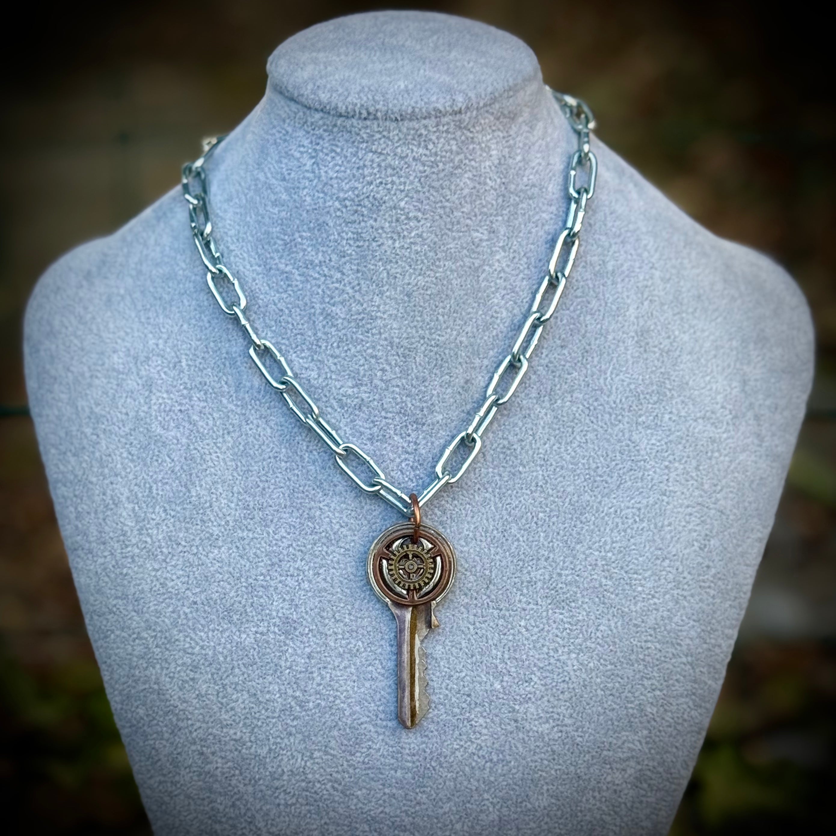 Gender-Neutral Steampunk Key Necklace