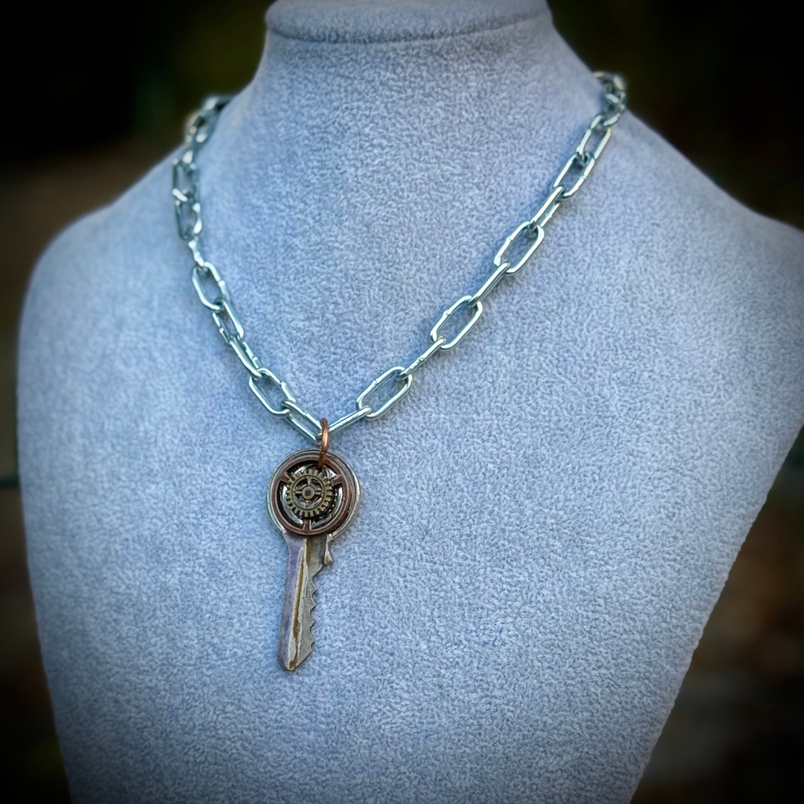 Gender-Neutral Steampunk Key Necklace