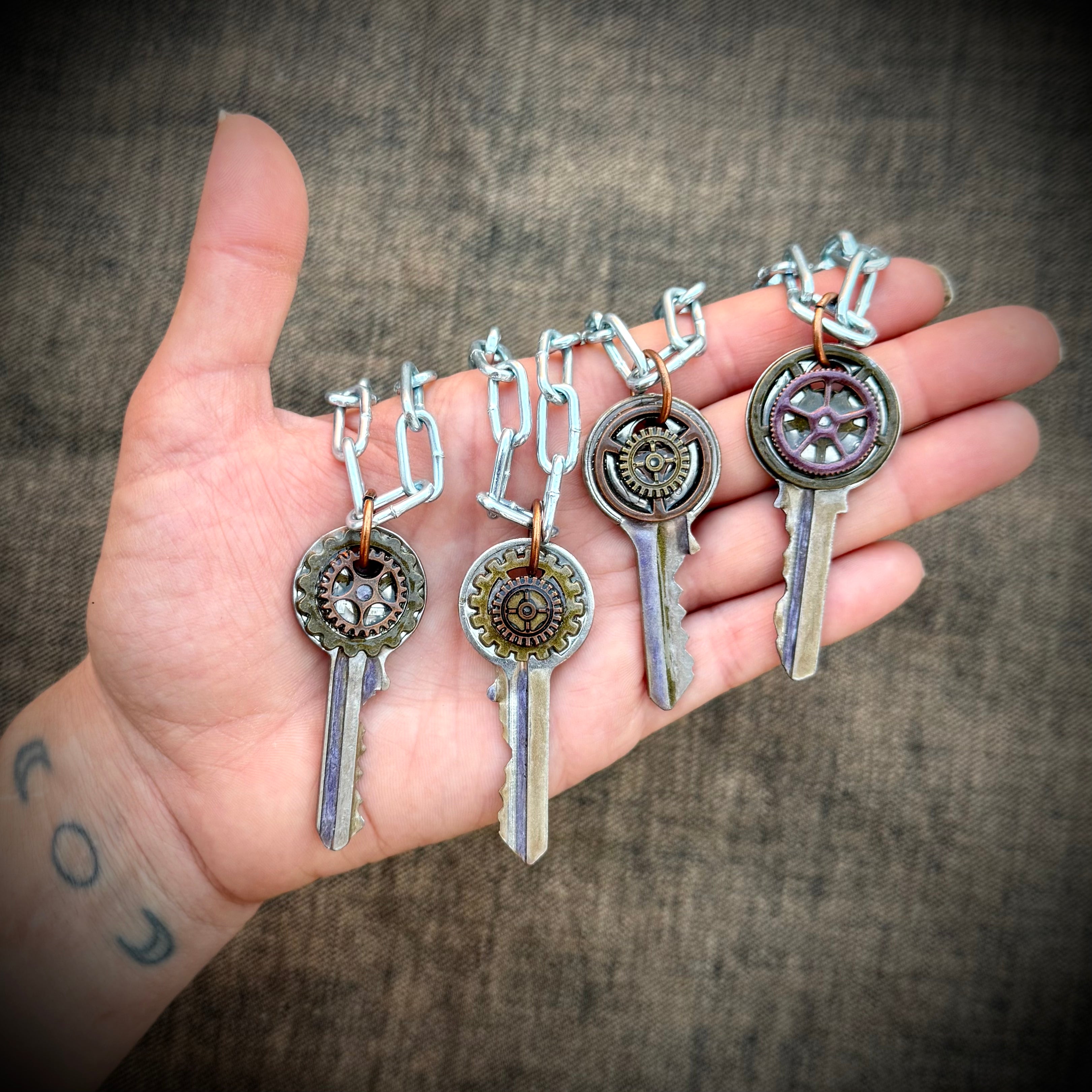 Gender-Neutral Steampunk Key Necklace