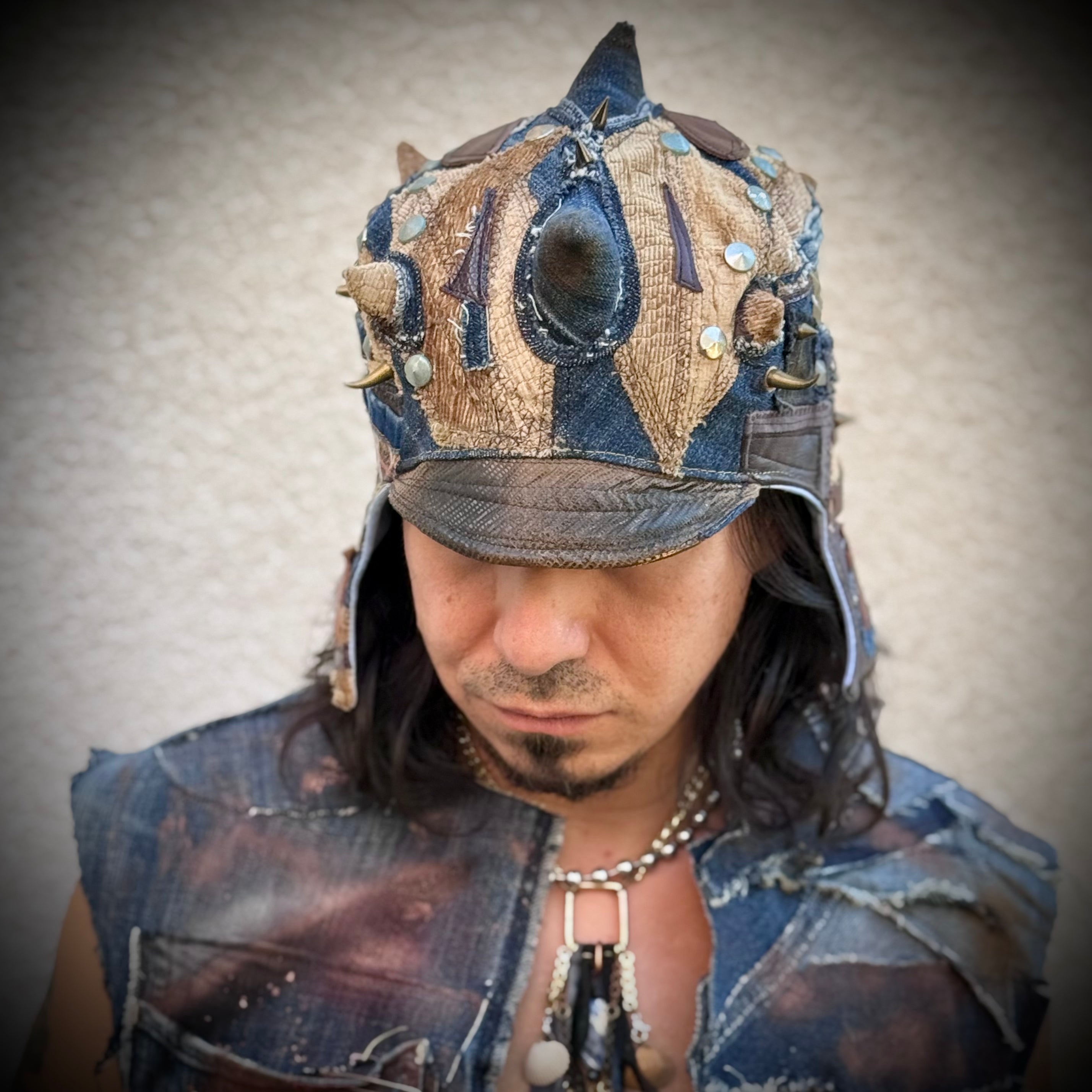 Postapocalyptic Aviator Hat with Horns