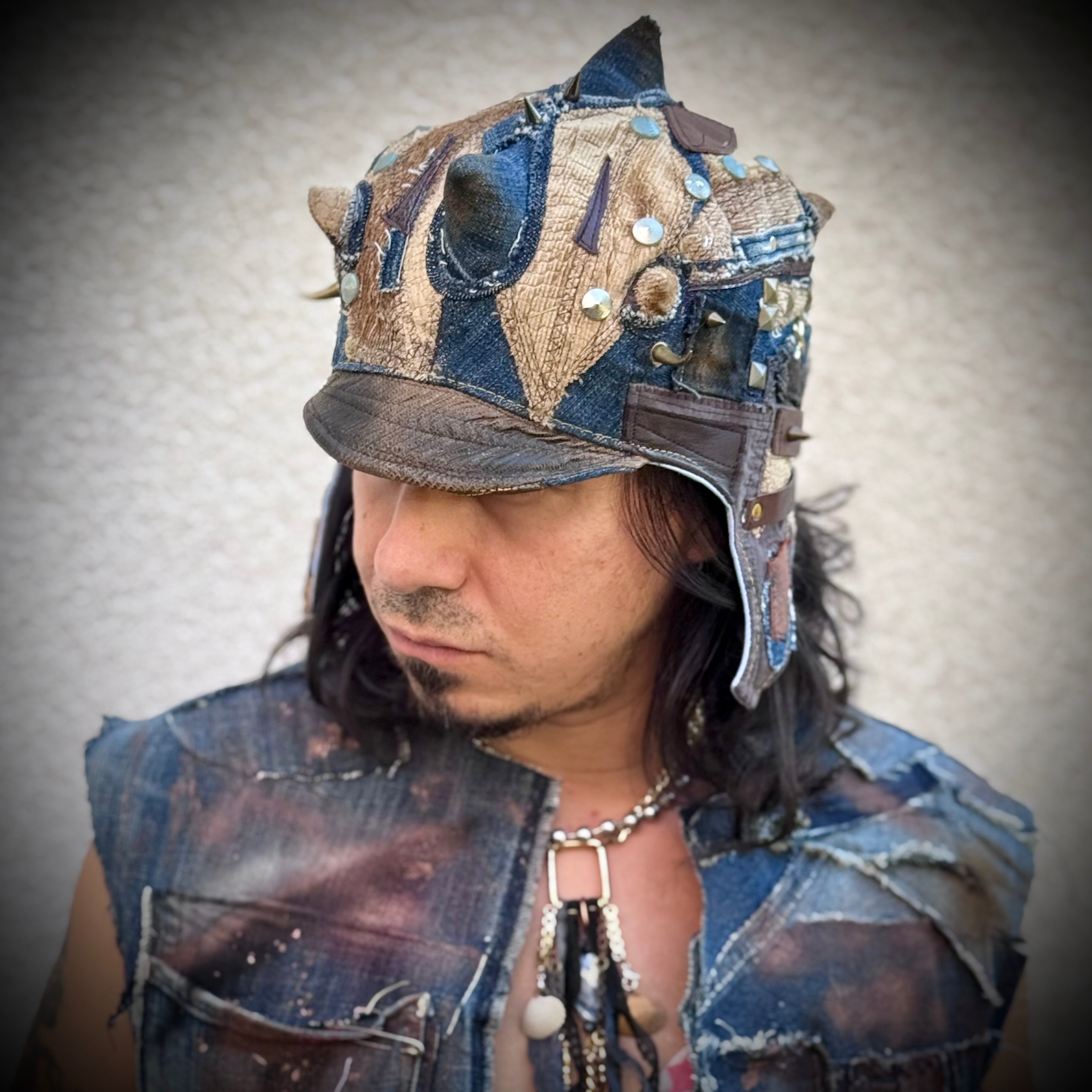Postapocalyptic Aviator Hat with Horns