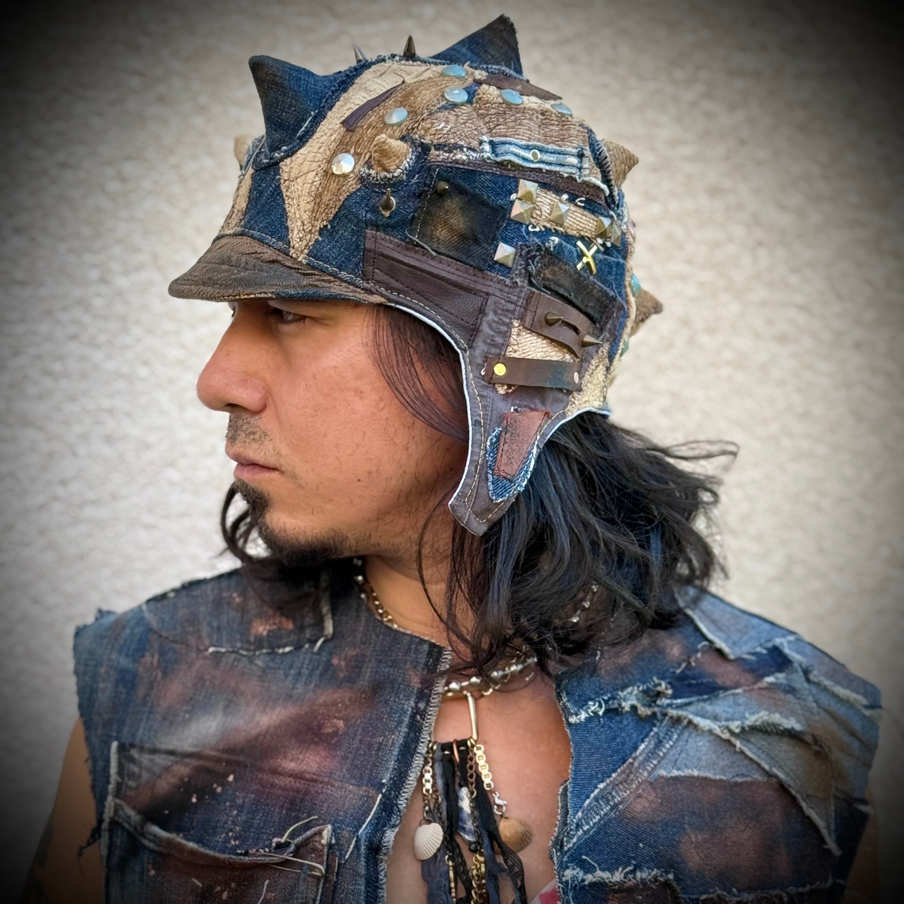 Postapocalyptic Aviator Hat with Horns