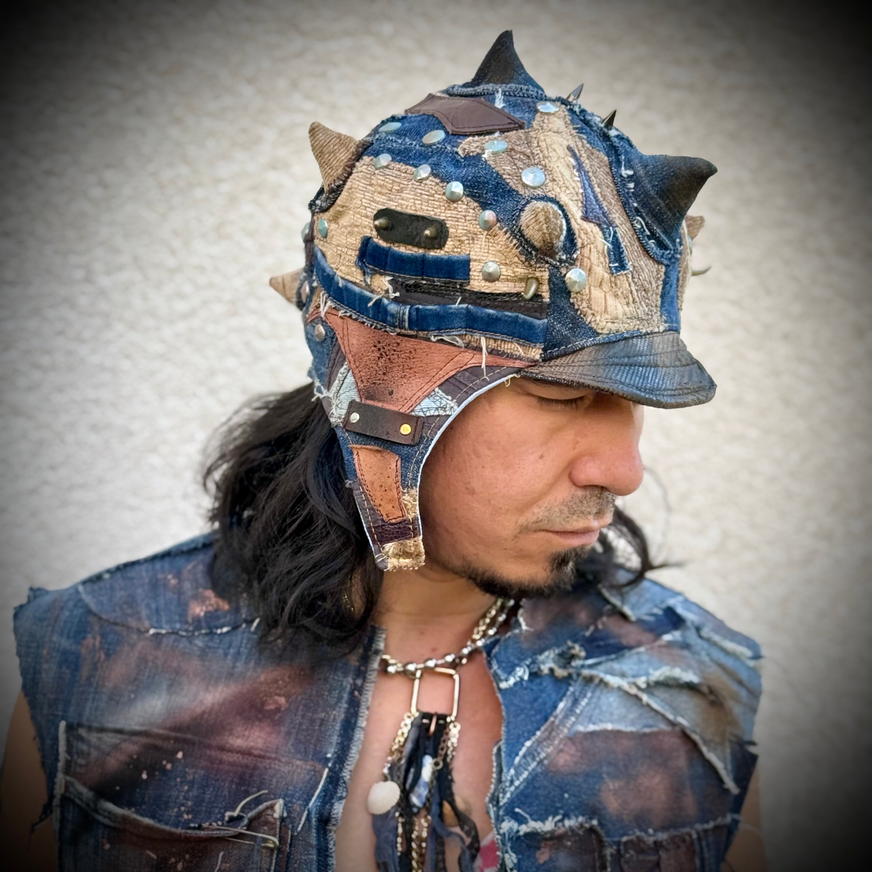 Postapocalyptic Aviator Hat with Horns