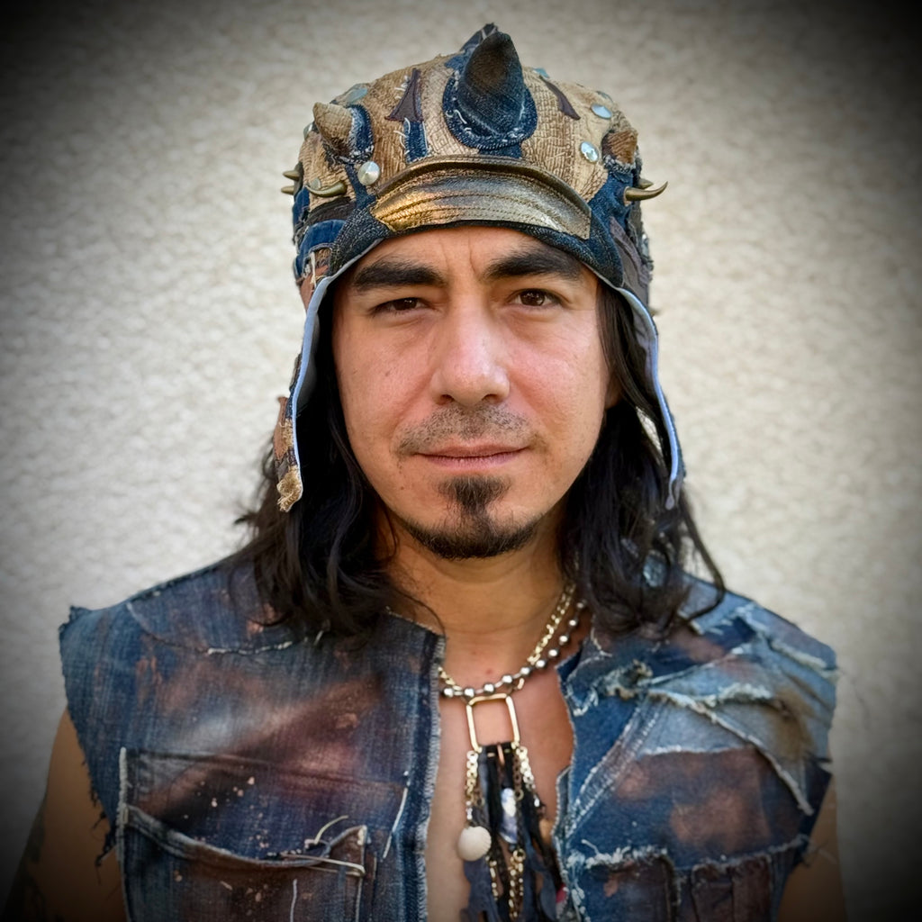 Postapocalyptic Aviator Hat with Horns