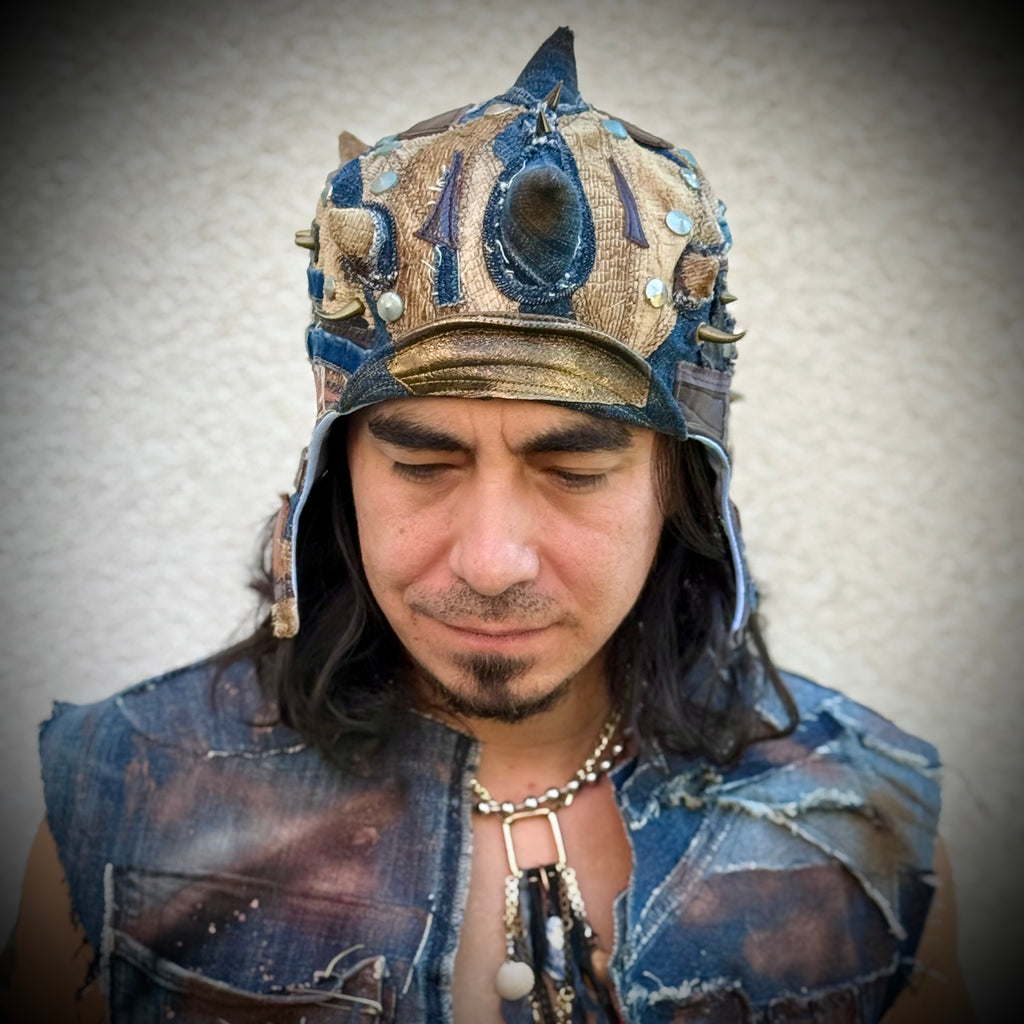 Postapocalyptic Aviator Hat with Horns