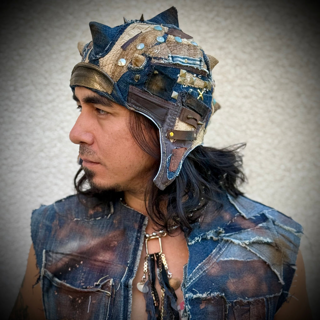 Postapocalyptic Aviator Hat with Horns