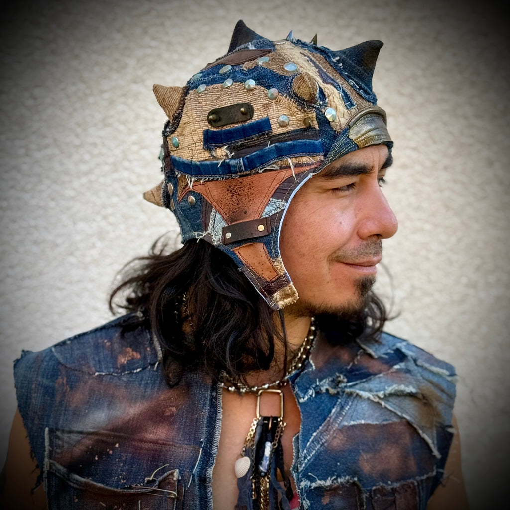 Postapocalyptic Aviator Hat with Horns