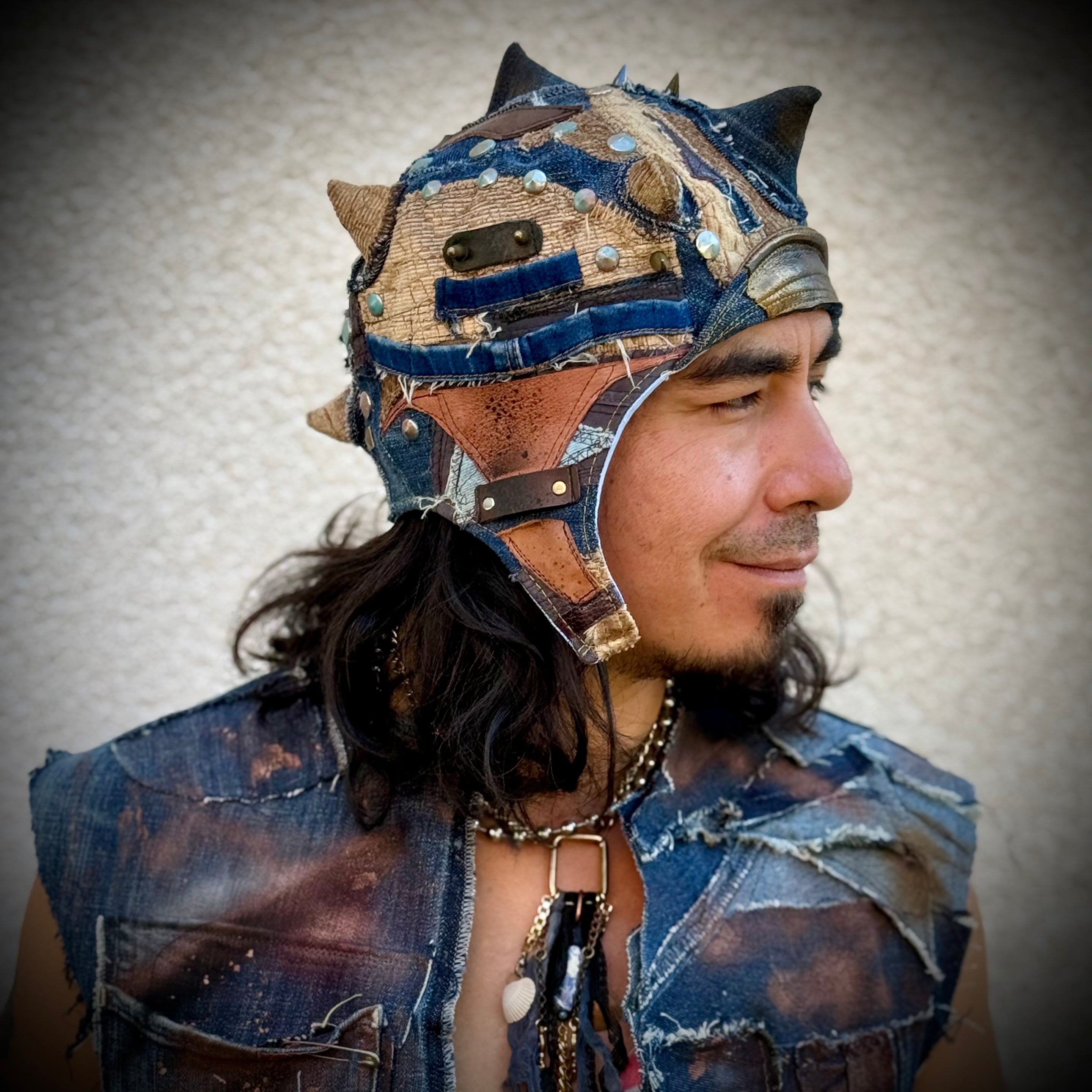 Postapocalyptic Aviator Hat with Horns