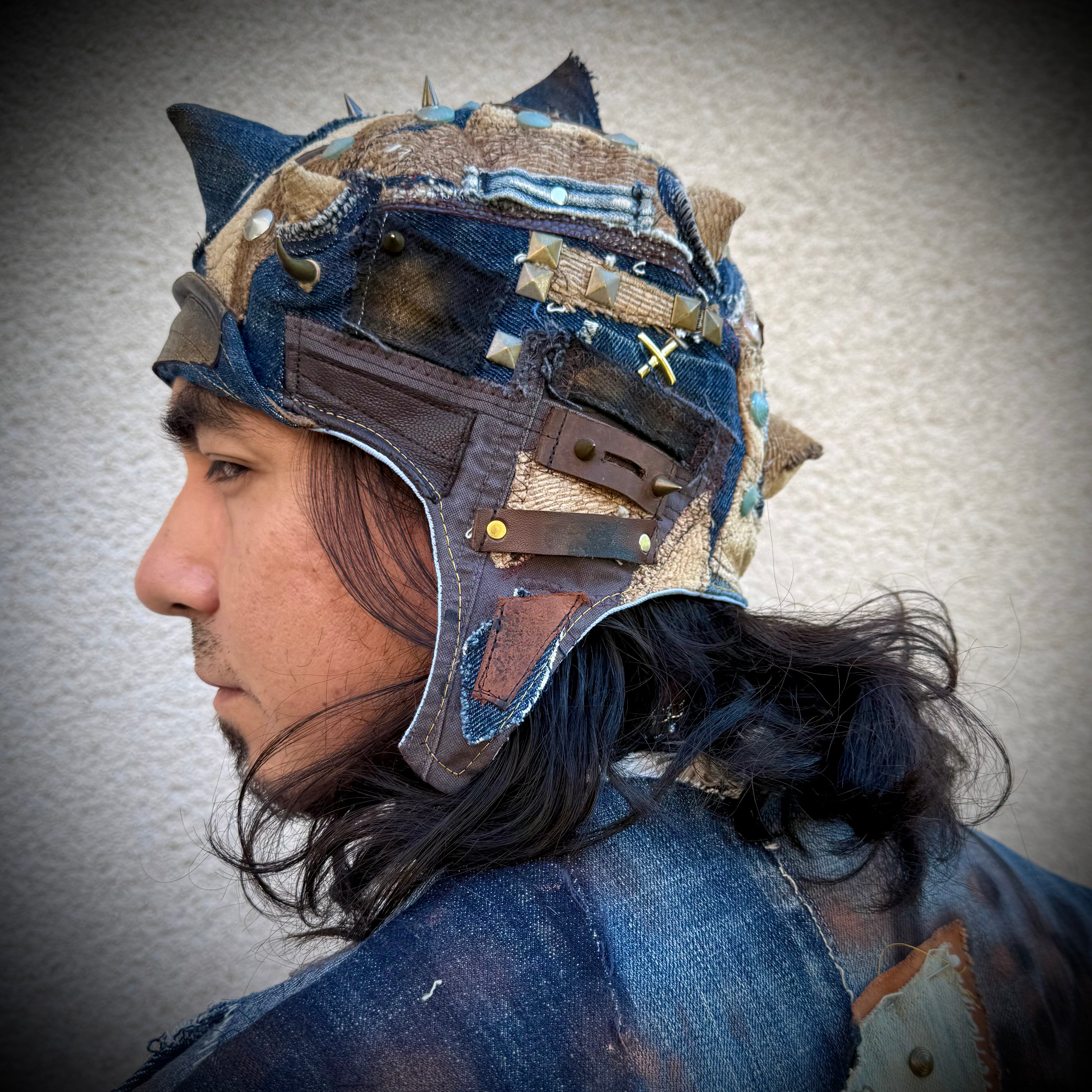 Postapocalyptic Aviator Hat with Horns