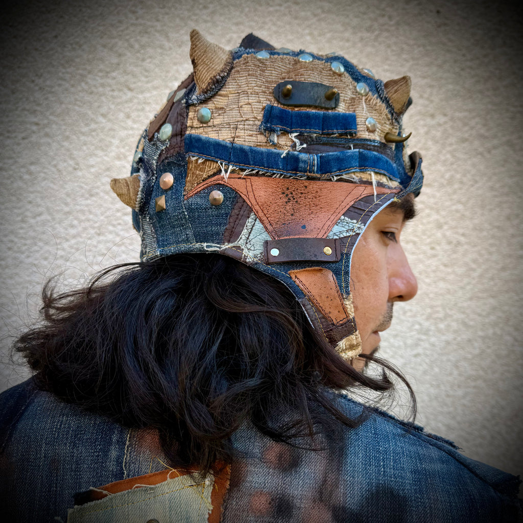 Postapocalyptic Aviator Hat with Horns