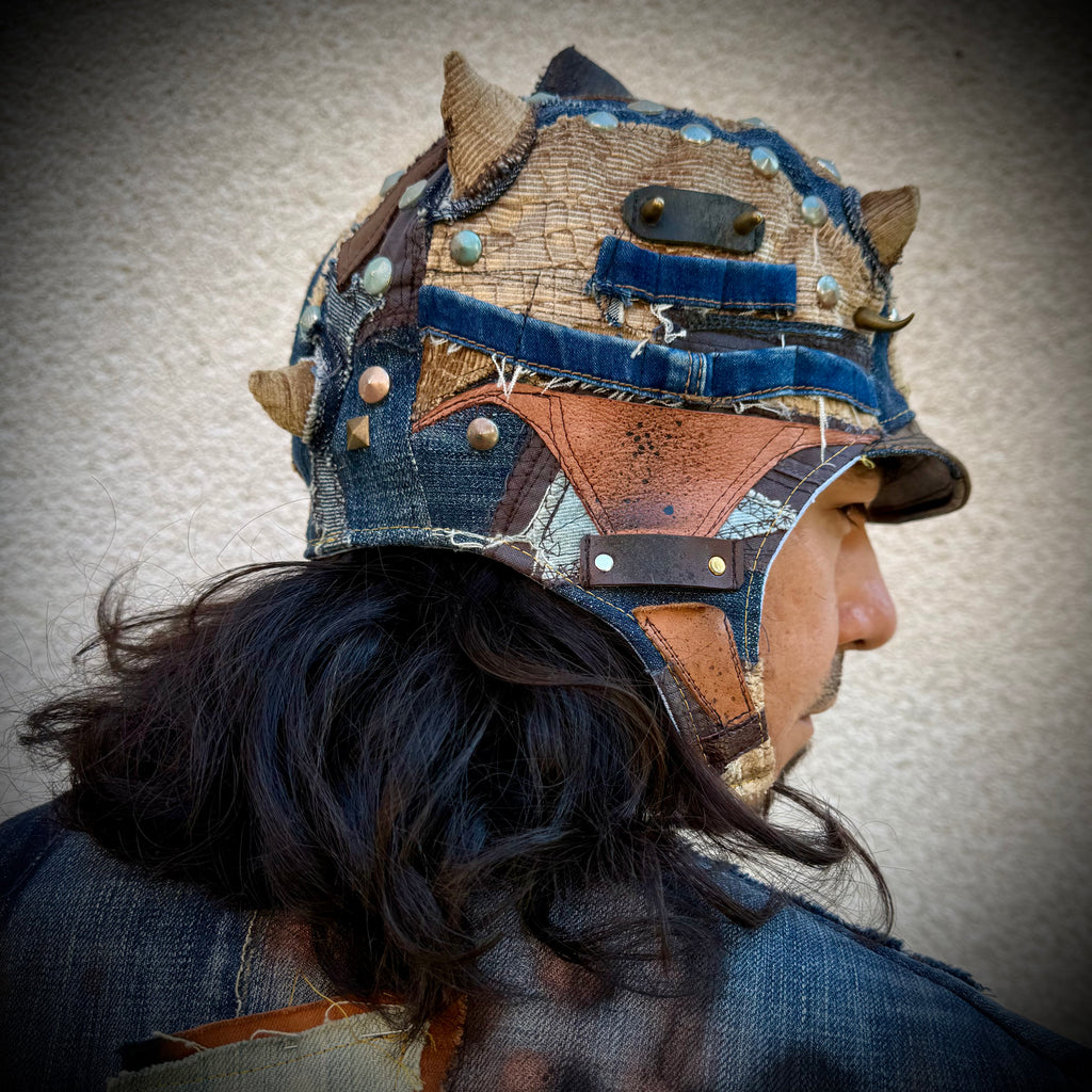 Postapocalyptic Aviator Hat with Horns
