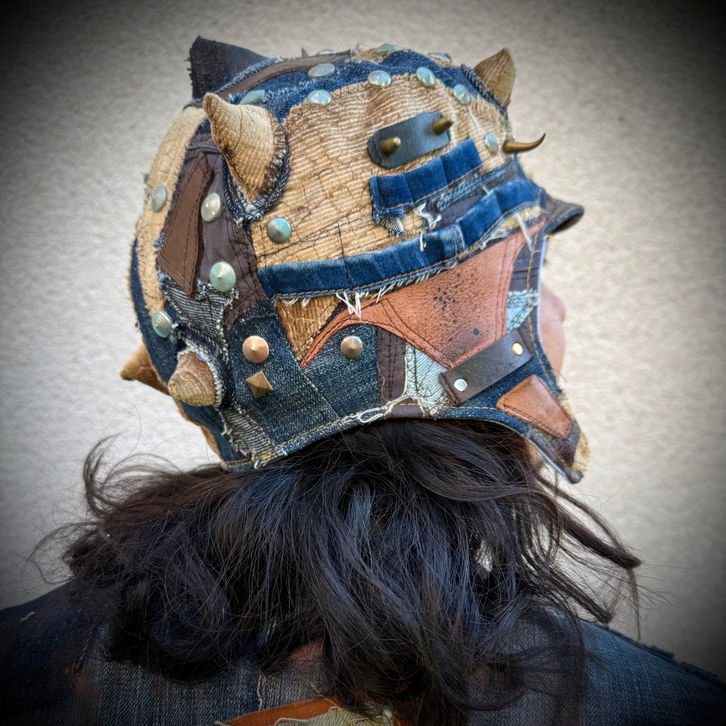 Postapocalyptic Aviator Hat with Horns