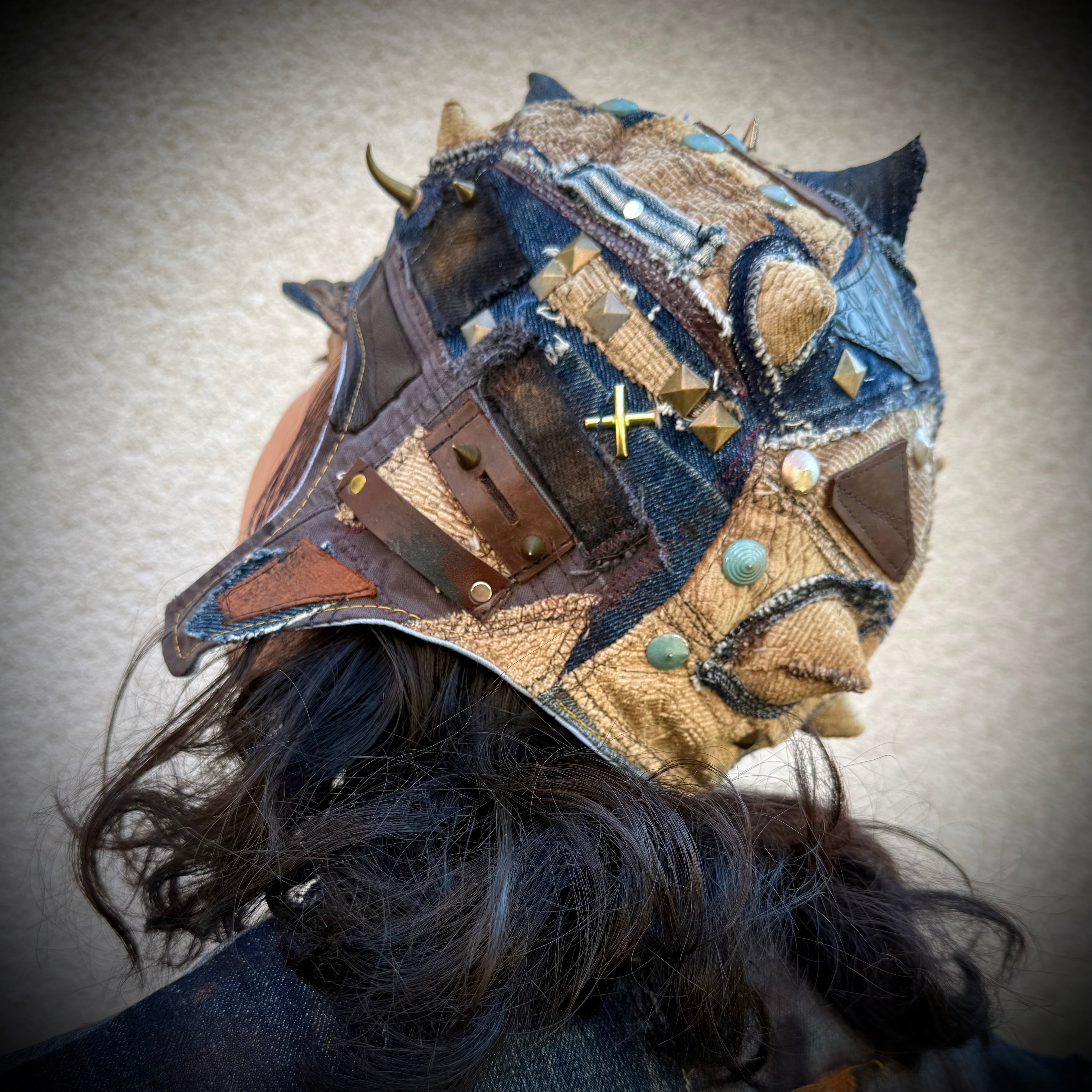 Postapocalyptic Aviator Hat with Horns