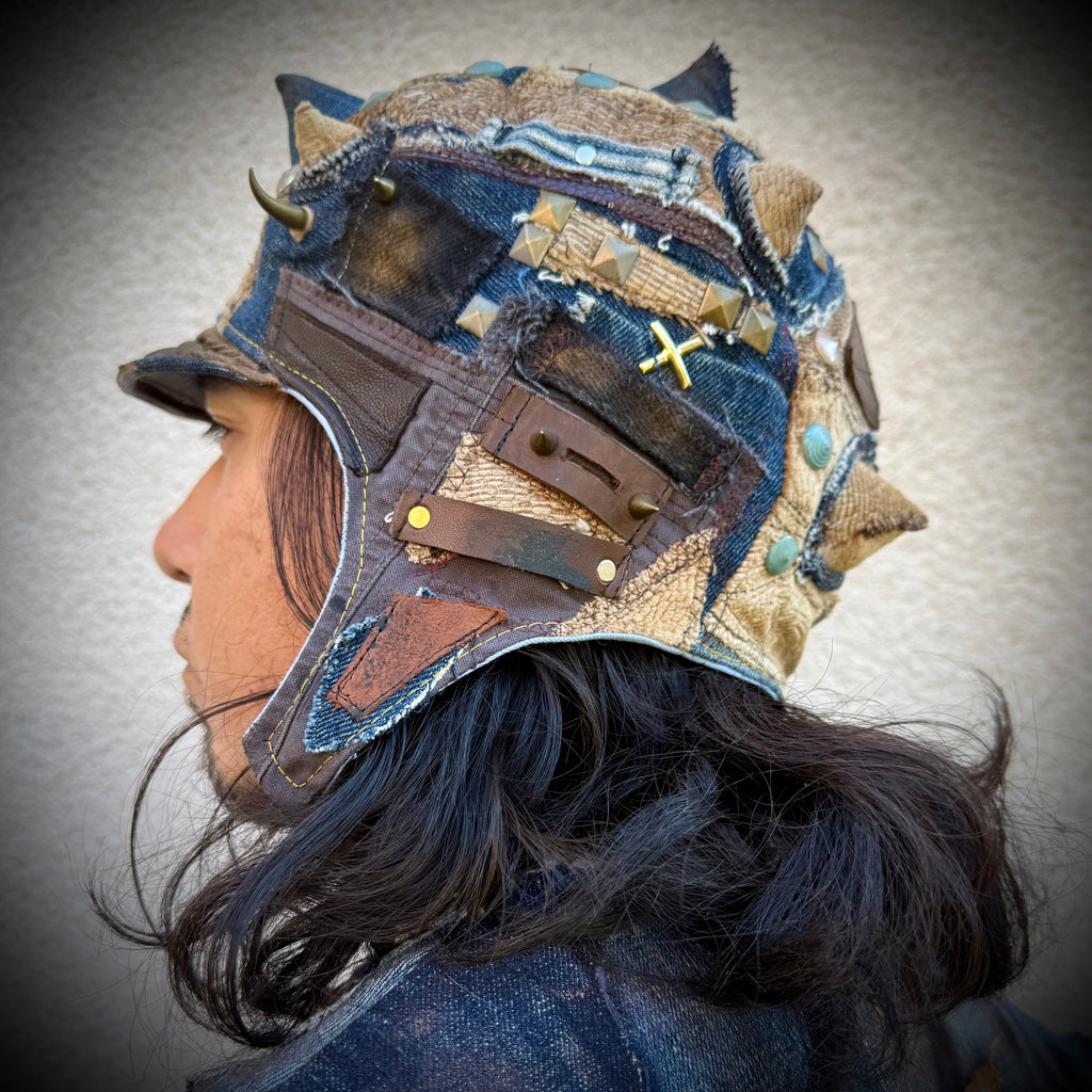 Postapocalyptic Aviator Hat with Horns