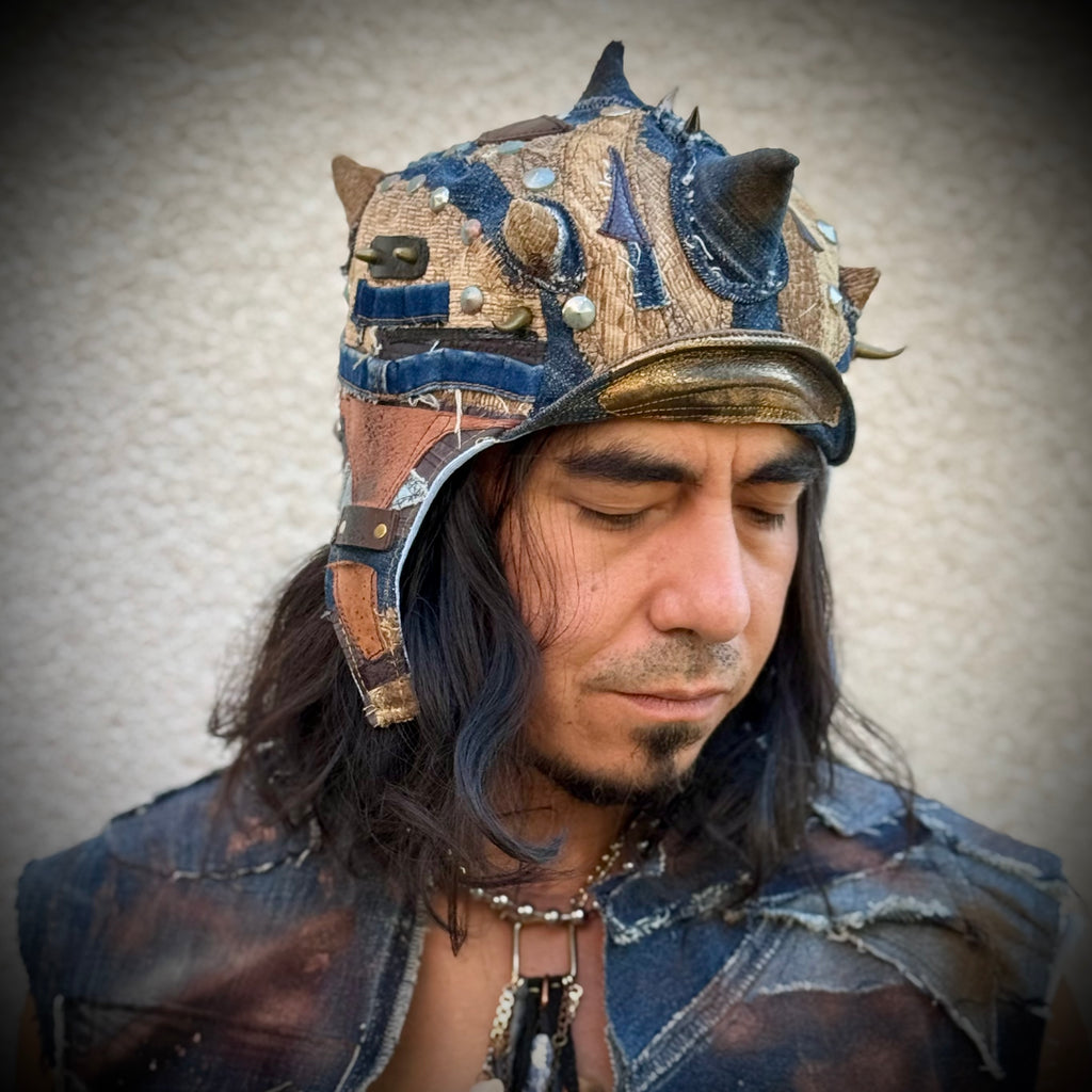 Postapocalyptic Aviator Hat with Horns
