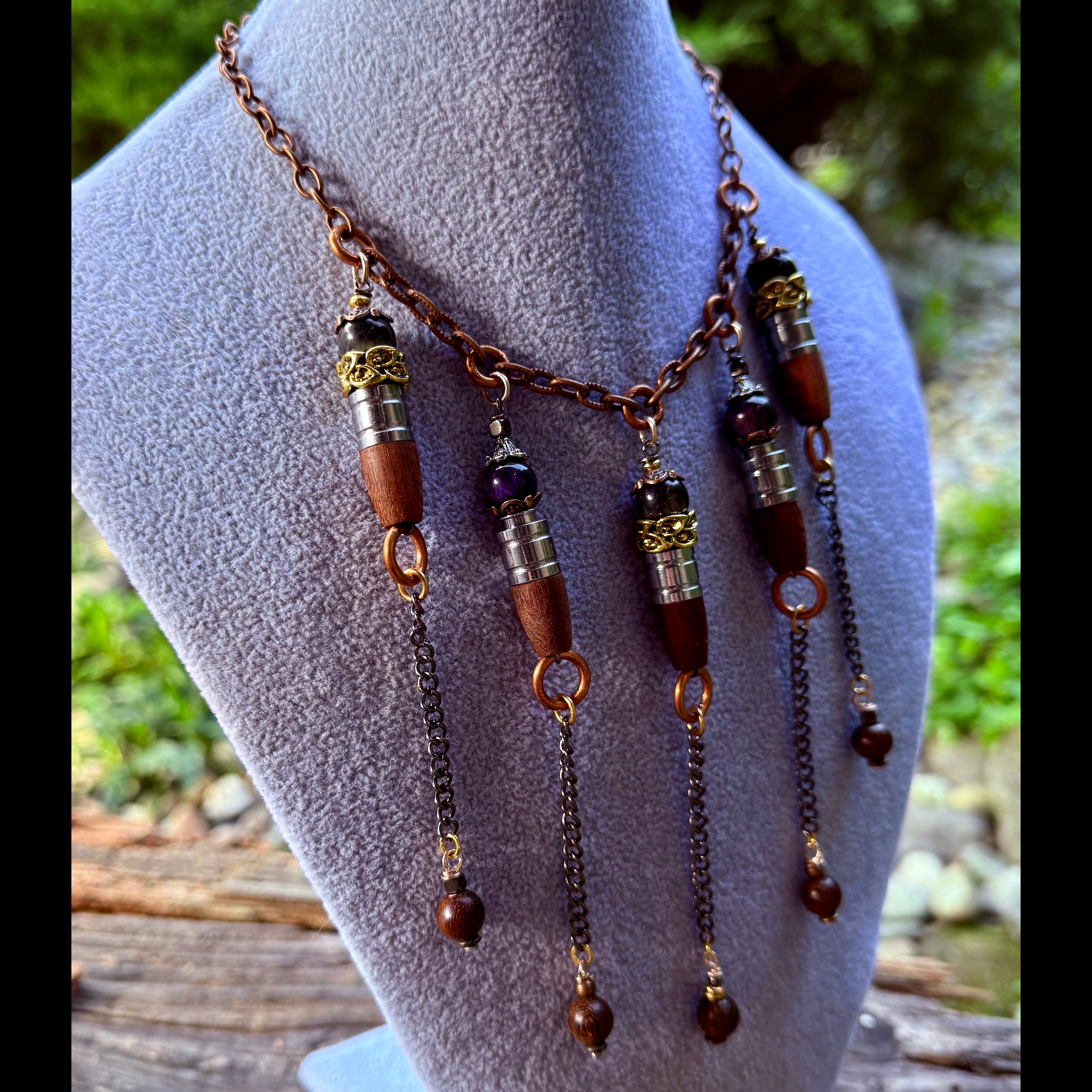Gender-Neutral Necklace with Repurposed Elements