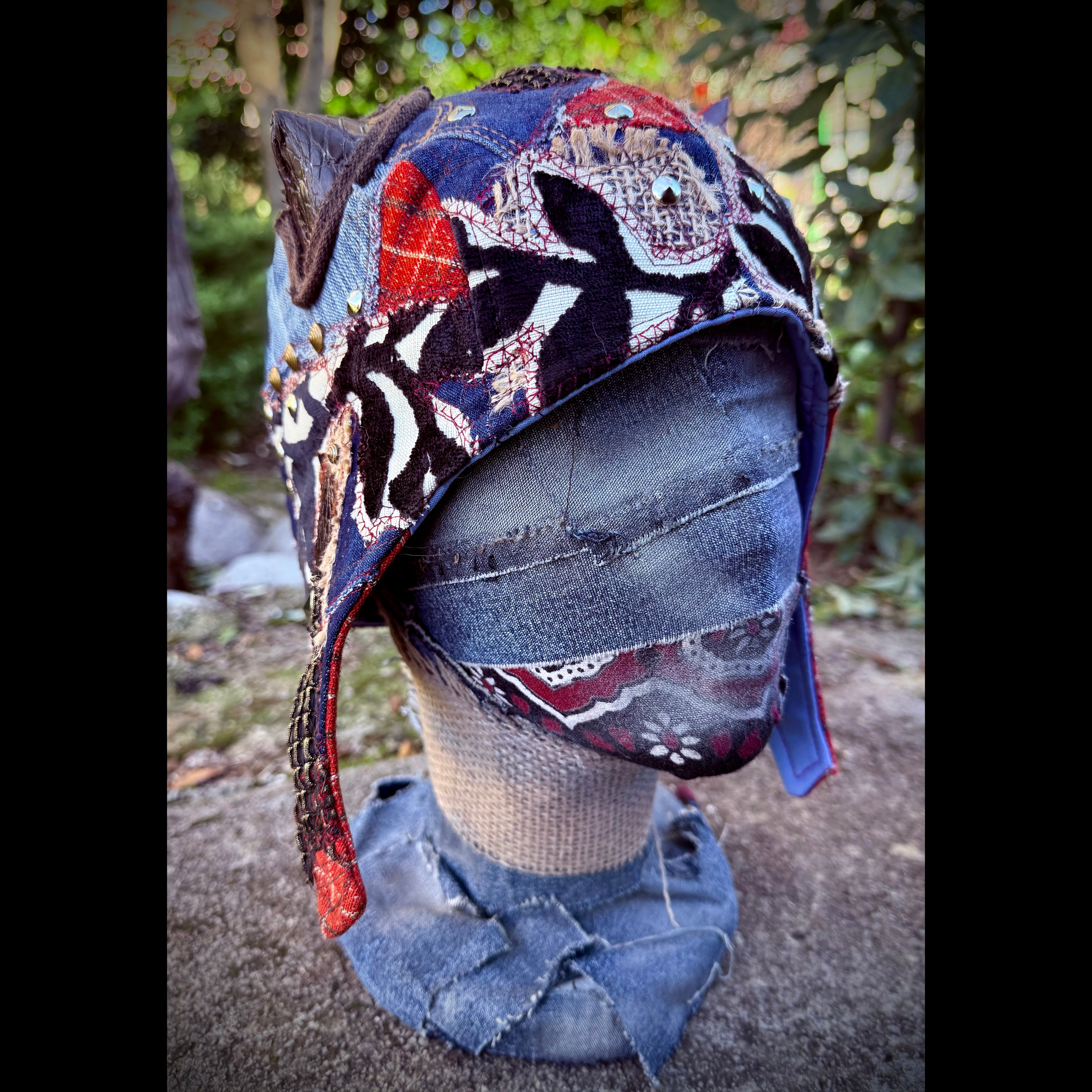 Postapocalyptic Aviator Hat with Horns