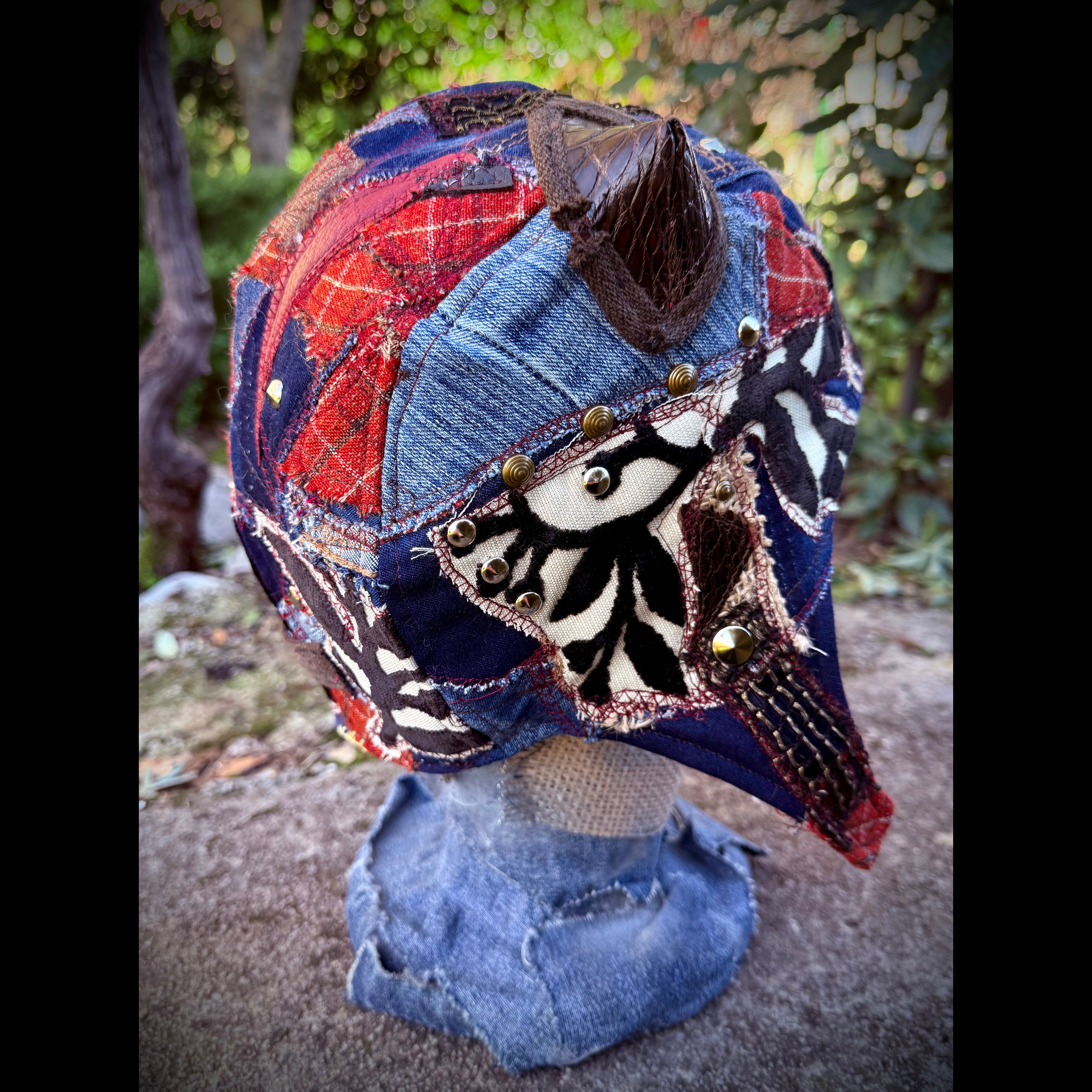 Postapocalyptic Aviator Hat with Horns