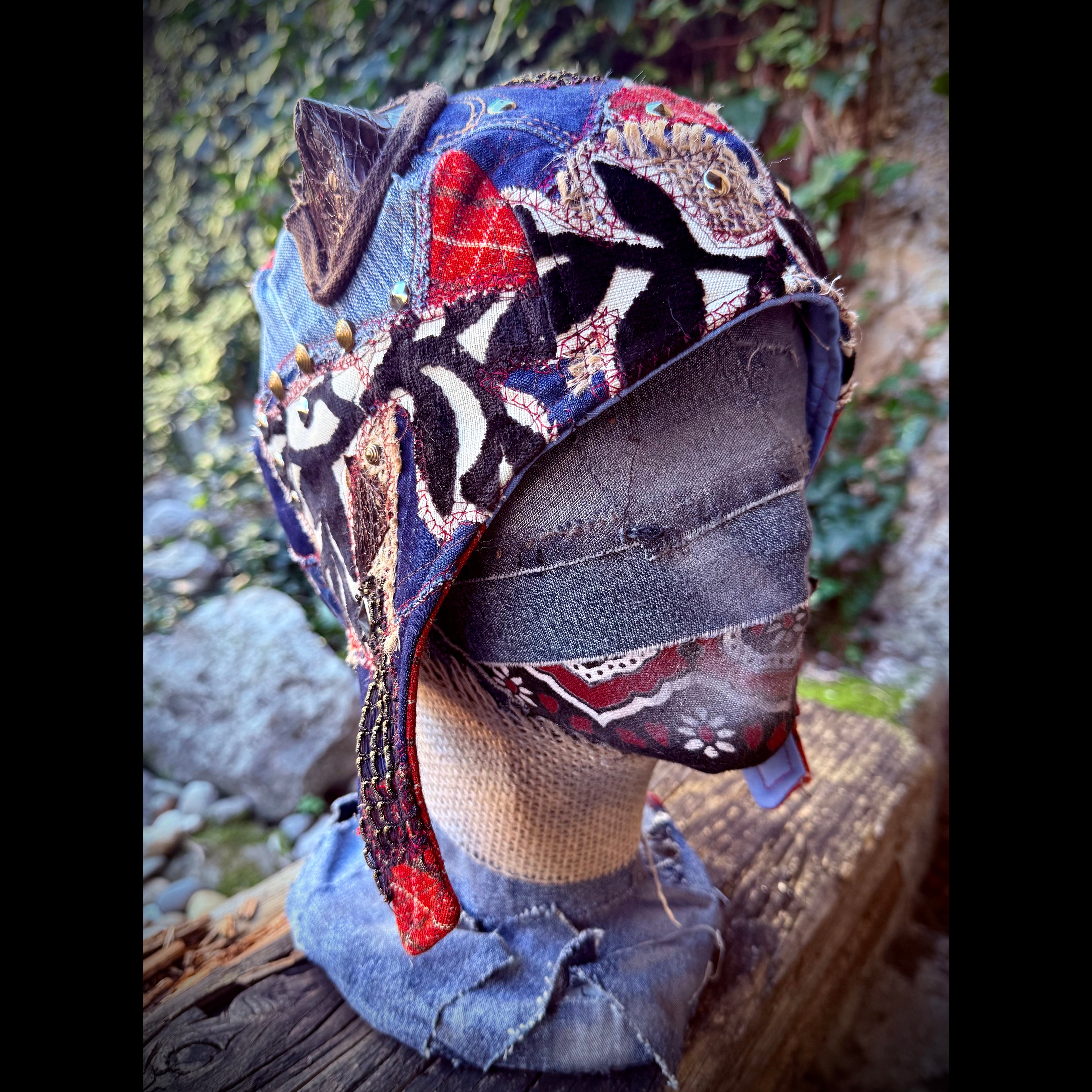 Postapocalyptic Aviator Hat with Horns