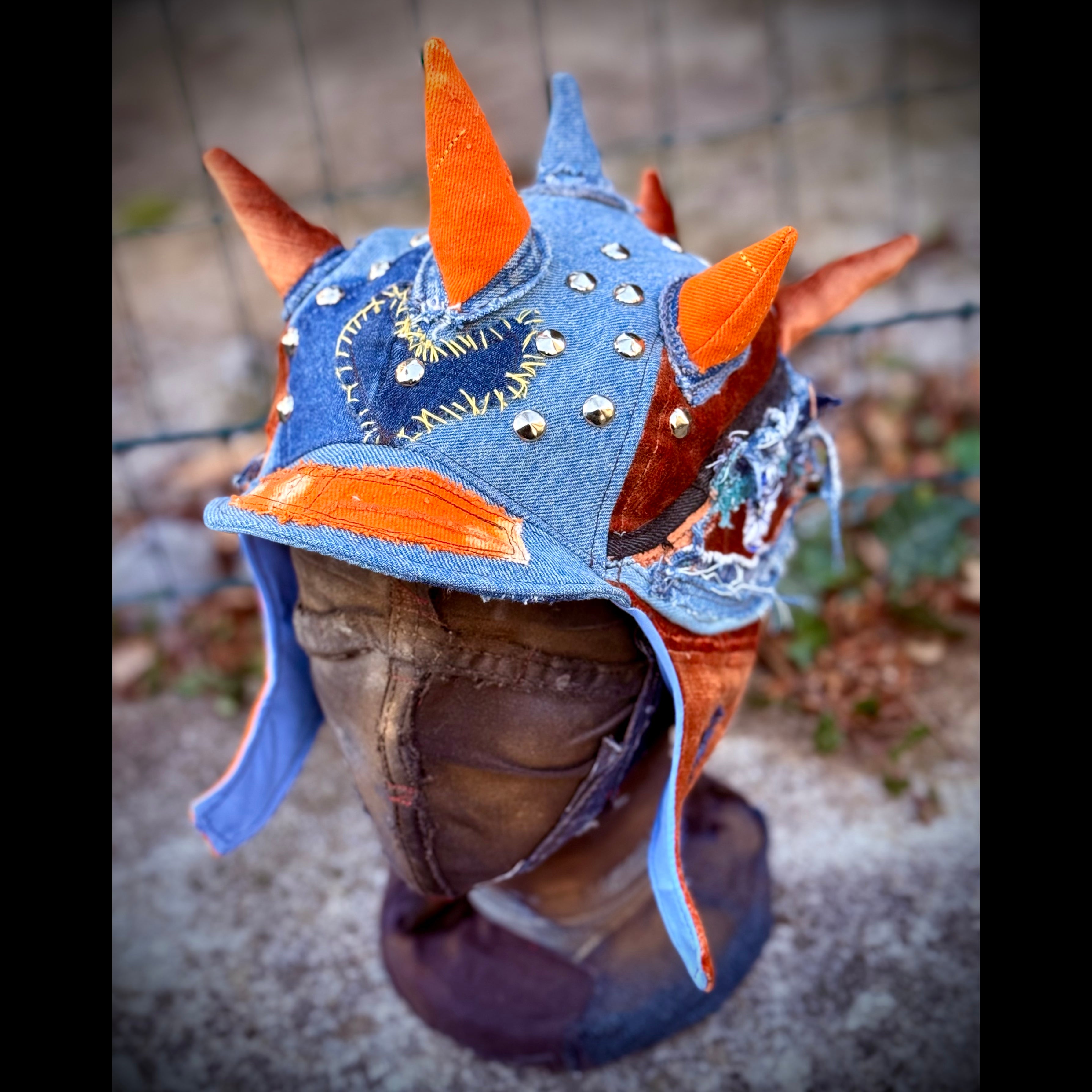 Postapocalyptic Aviator Hat with Horns