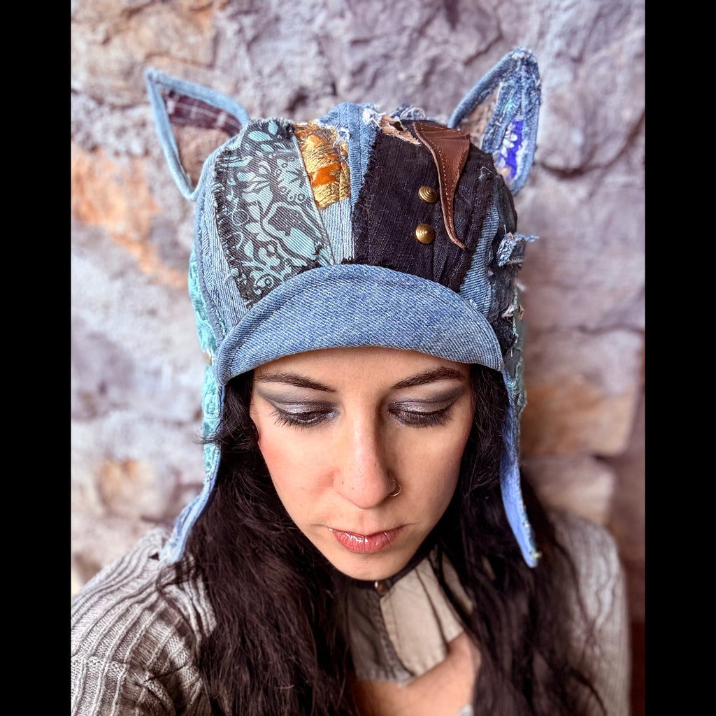 Postapocalyptic Aviator Hat with Cat Ears