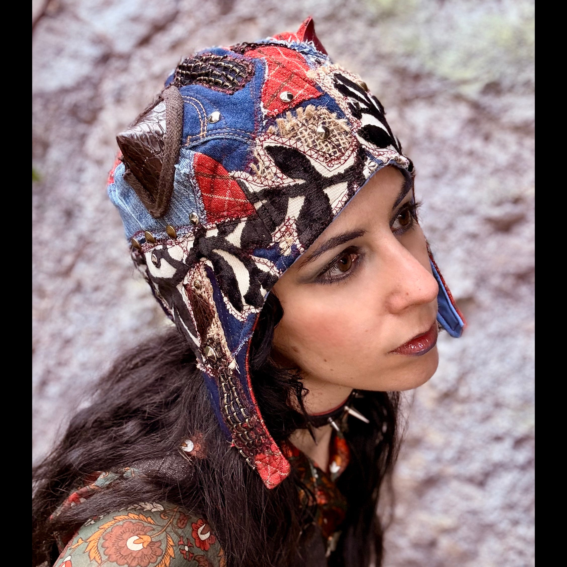 Postapocalyptic Aviator Hat with Horns