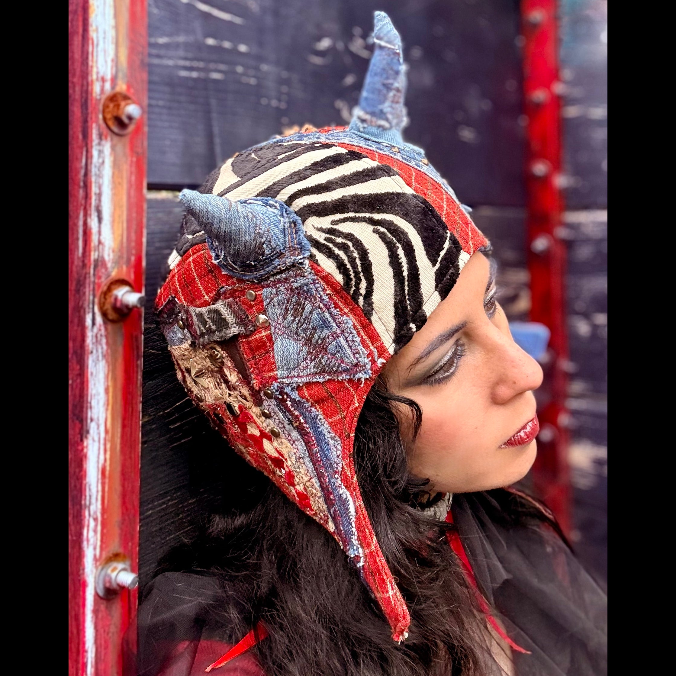 Postapocalyptic Krampus Aviator Hat