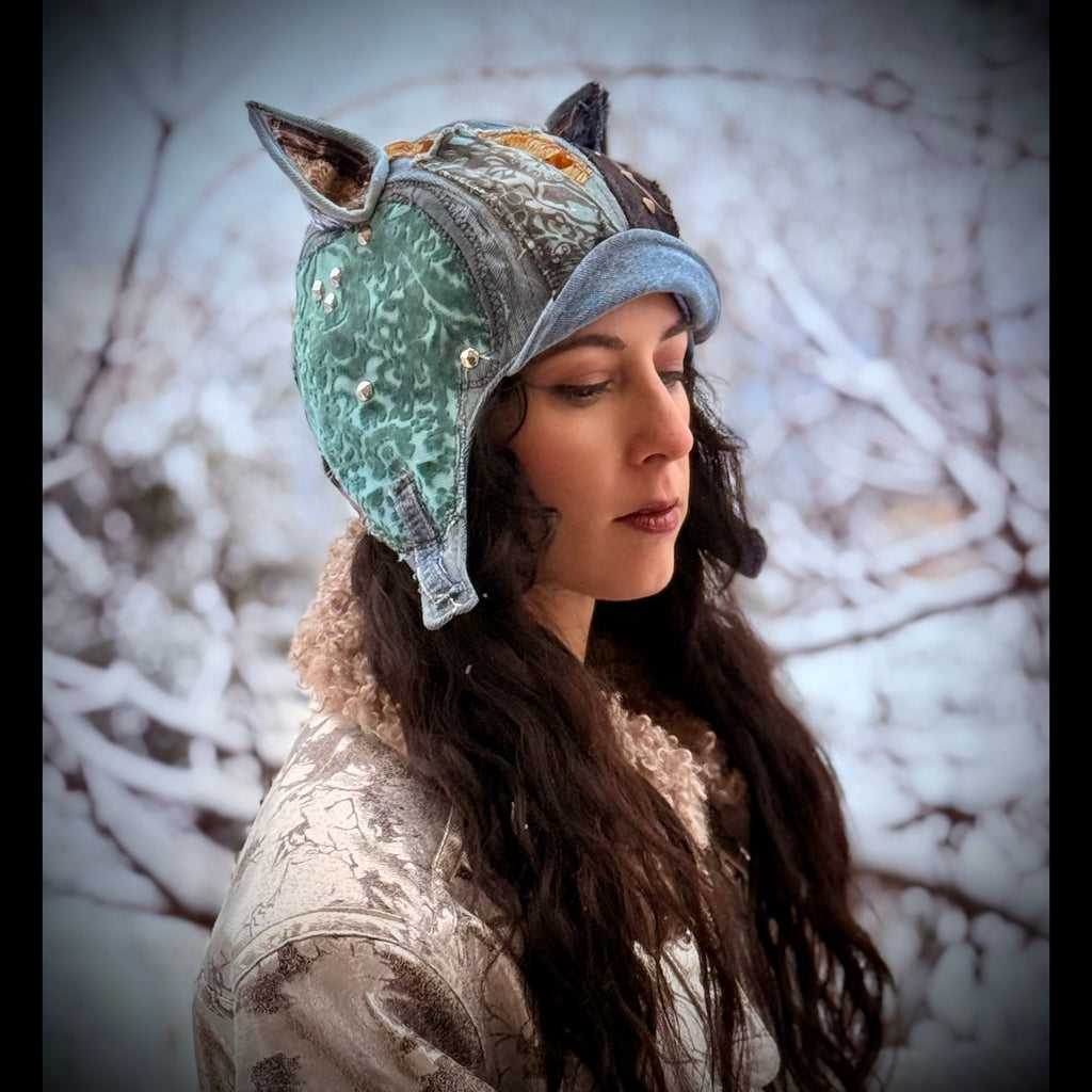 Postapocalyptic Aviator Hat with Cat Ears