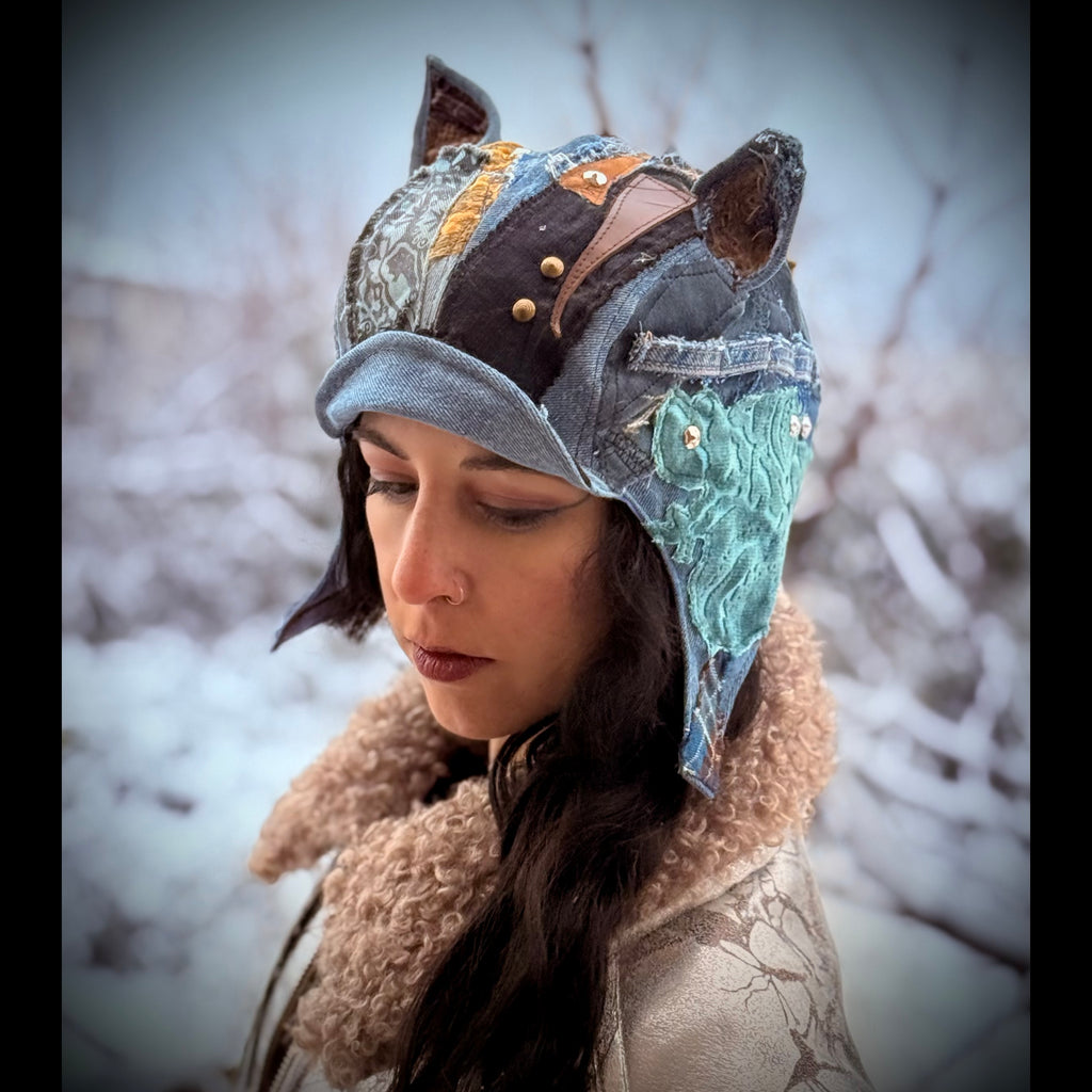 Postapocalyptic Aviator Hat with Cat Ears