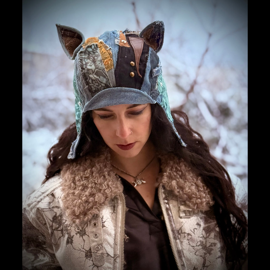 Postapocalyptic Aviator Hat with Cat Ears