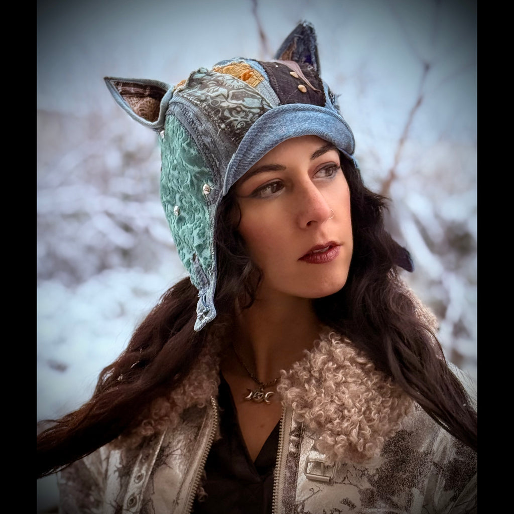 Postapocalyptic Aviator Hat with Cat Ears