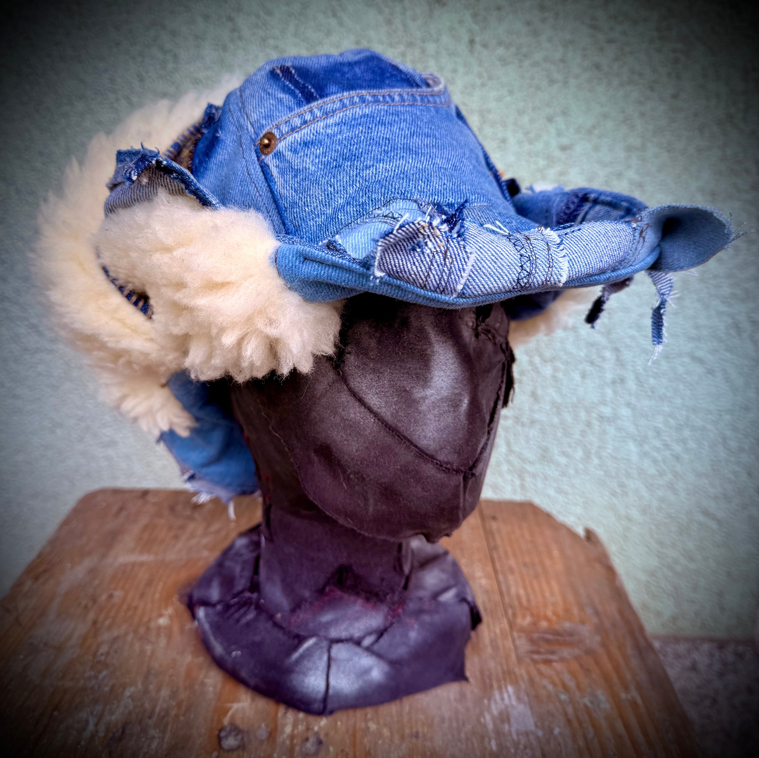 Denim Winter Bucket Hat