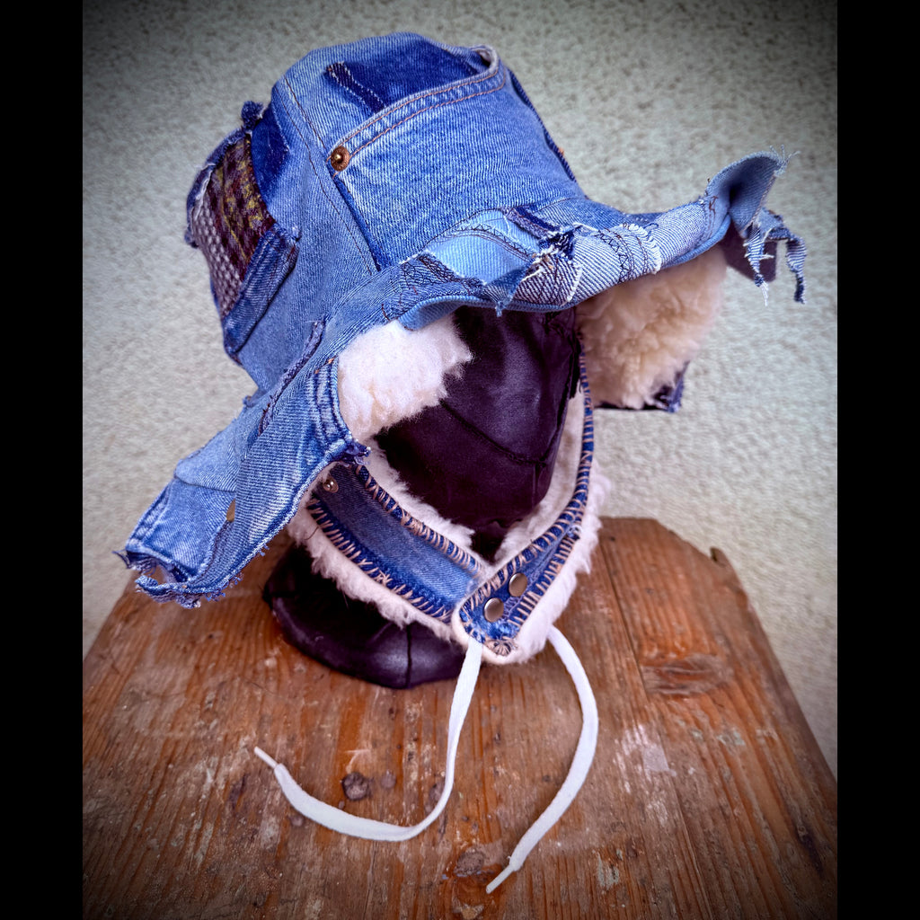 Denim Winter Bucket Hat