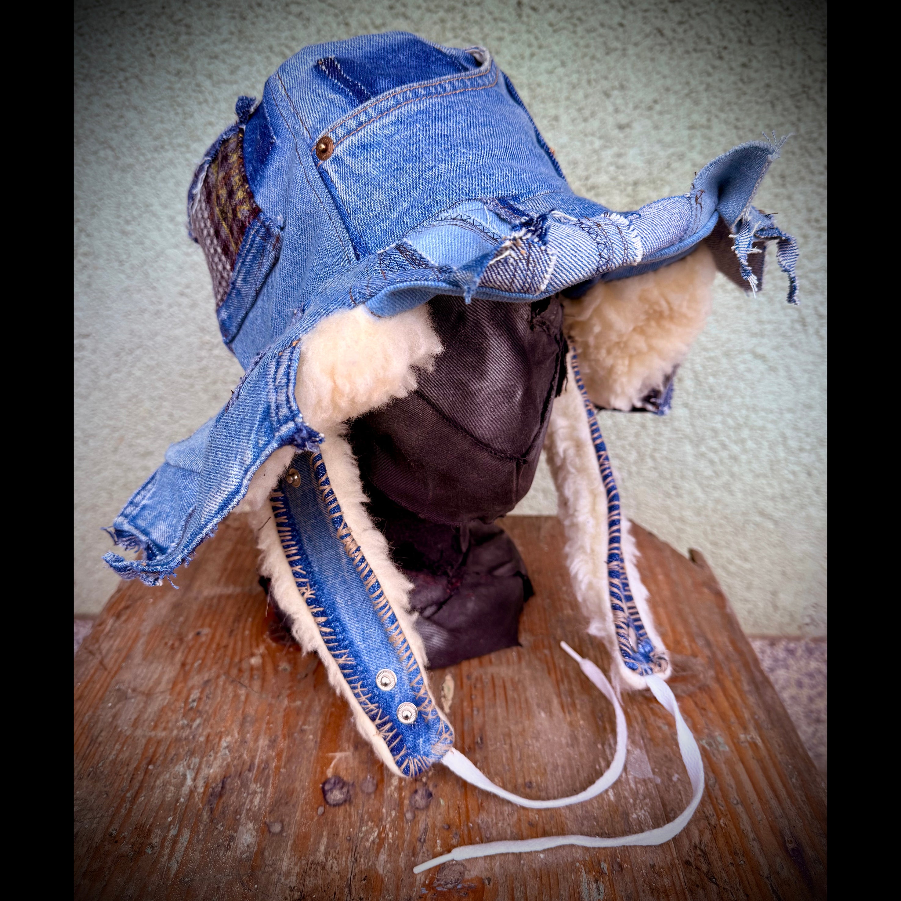 Denim Winter Bucket Hat